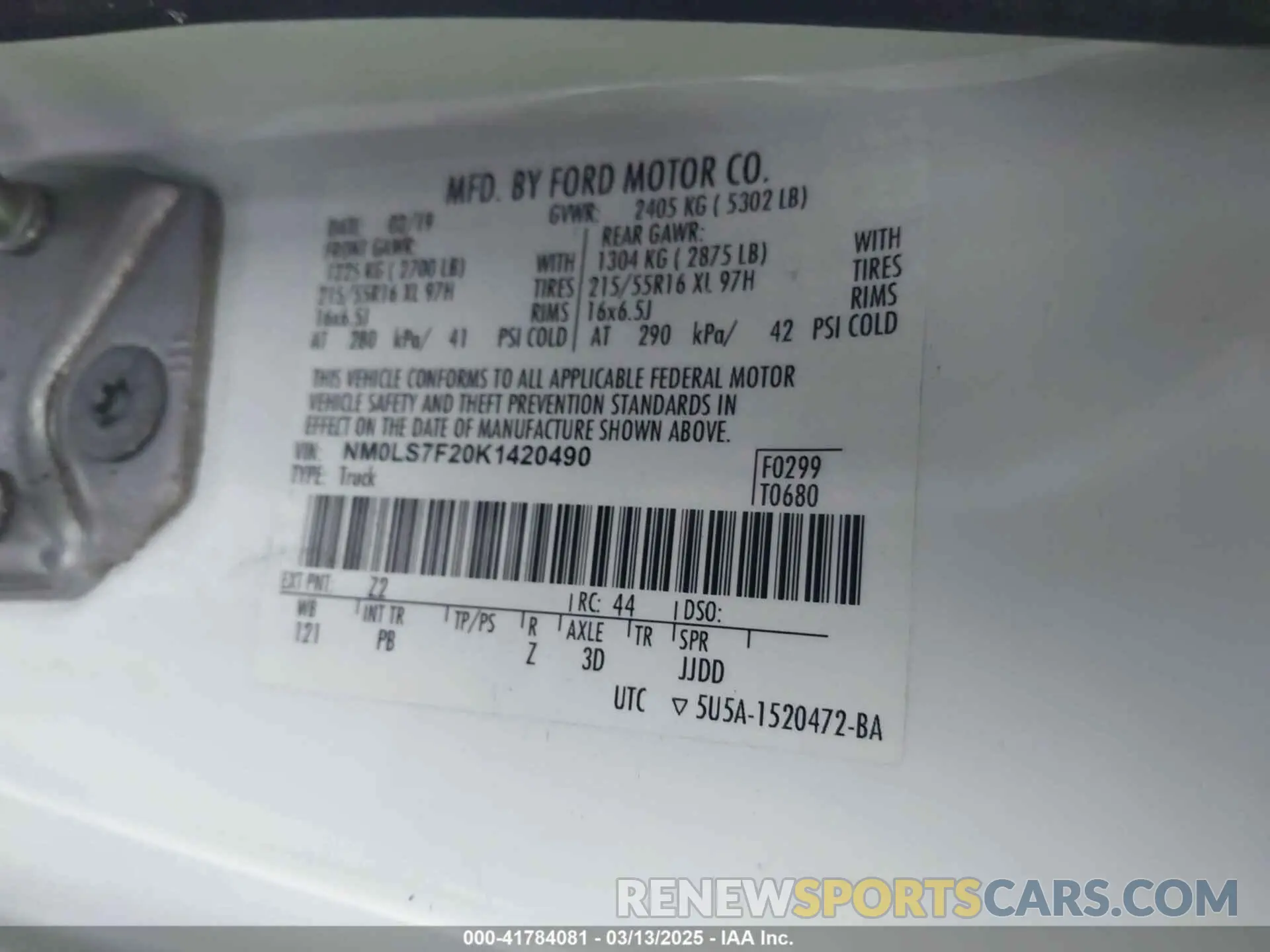 9 Photograph of a damaged car NM0LS7F20K1420490 FORD TRANSIT CONNECT 2019