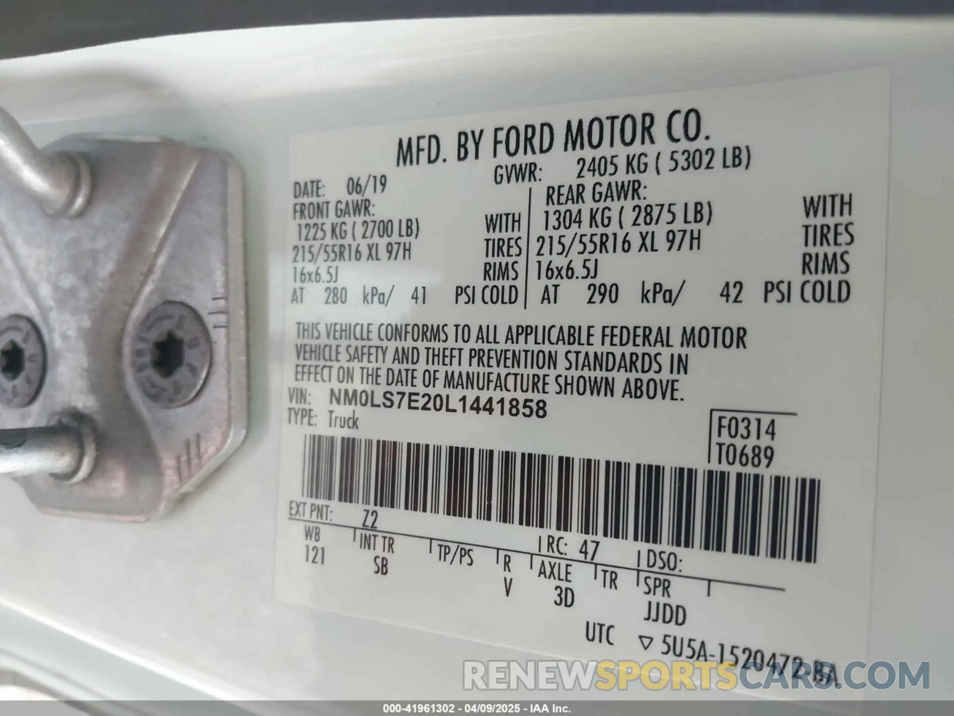9 Photograph of a damaged car NM0LS7E20L1441858 FORD TRANSIT CONNECT 2020