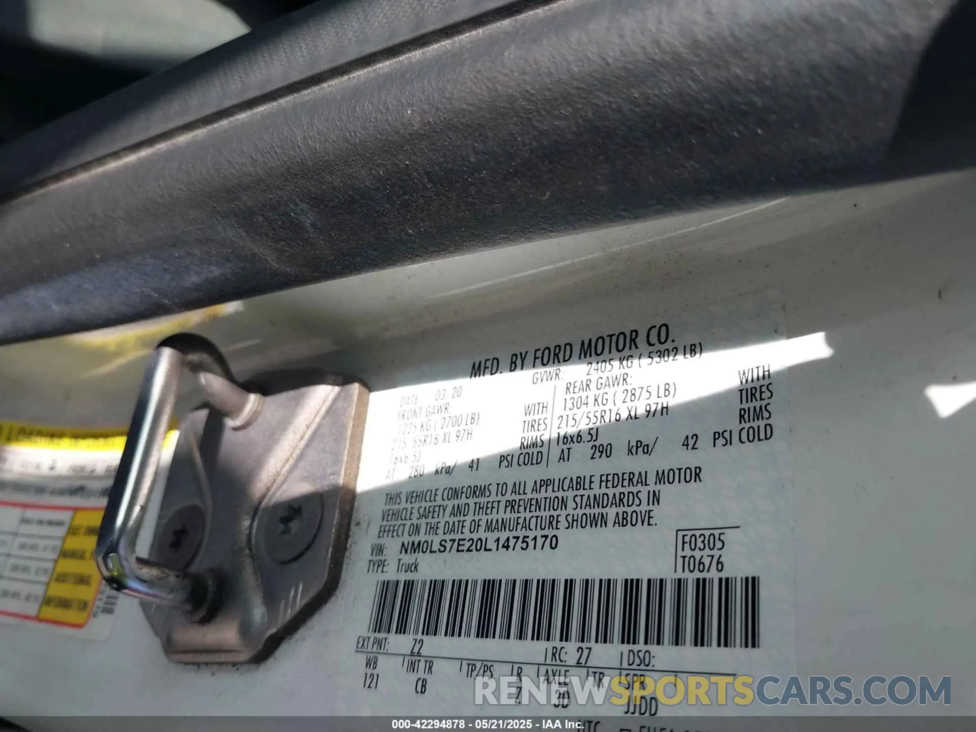 9 Photograph of a damaged car NM0LS7E20L1475170 FORD TRANSIT CONNECT 2020