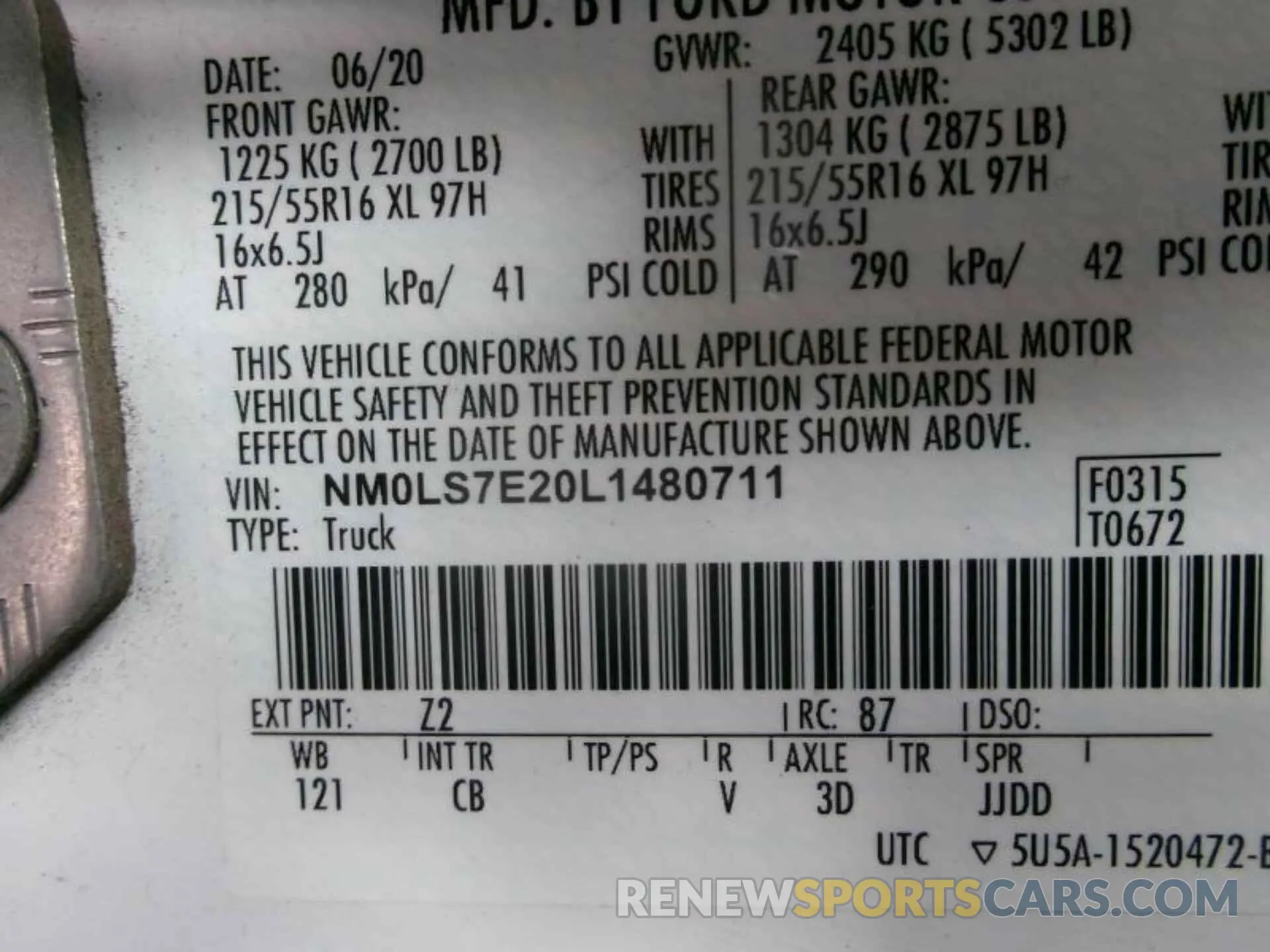 4 Фотография поврежденного автомобиля NM0LS7E20L1480711 FORD TRANSIT CONNECT 2020