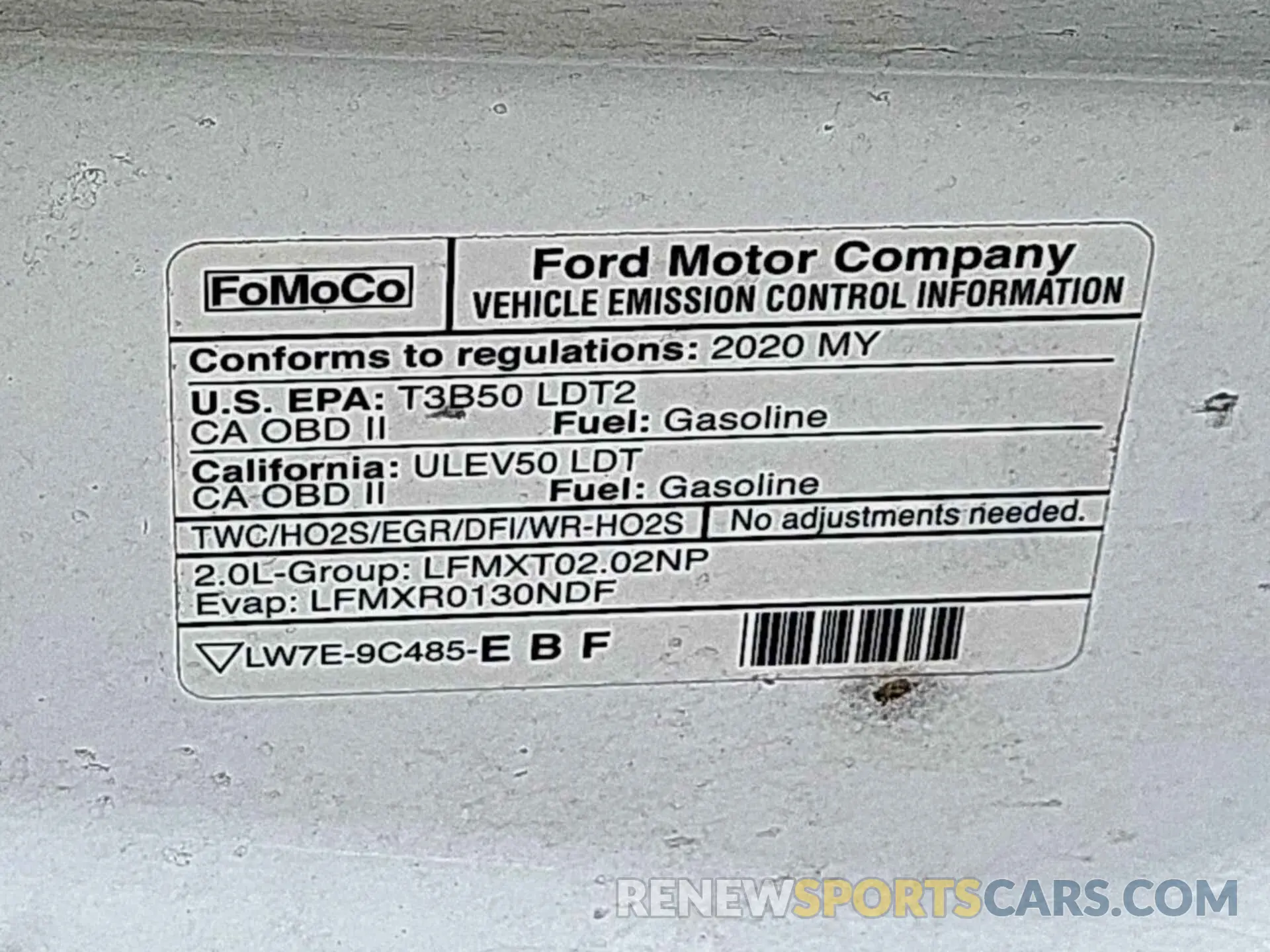 6 Photograph of a damaged car NM0LS7E20L1480725 FORD TRANSIT CONNECT 2020
