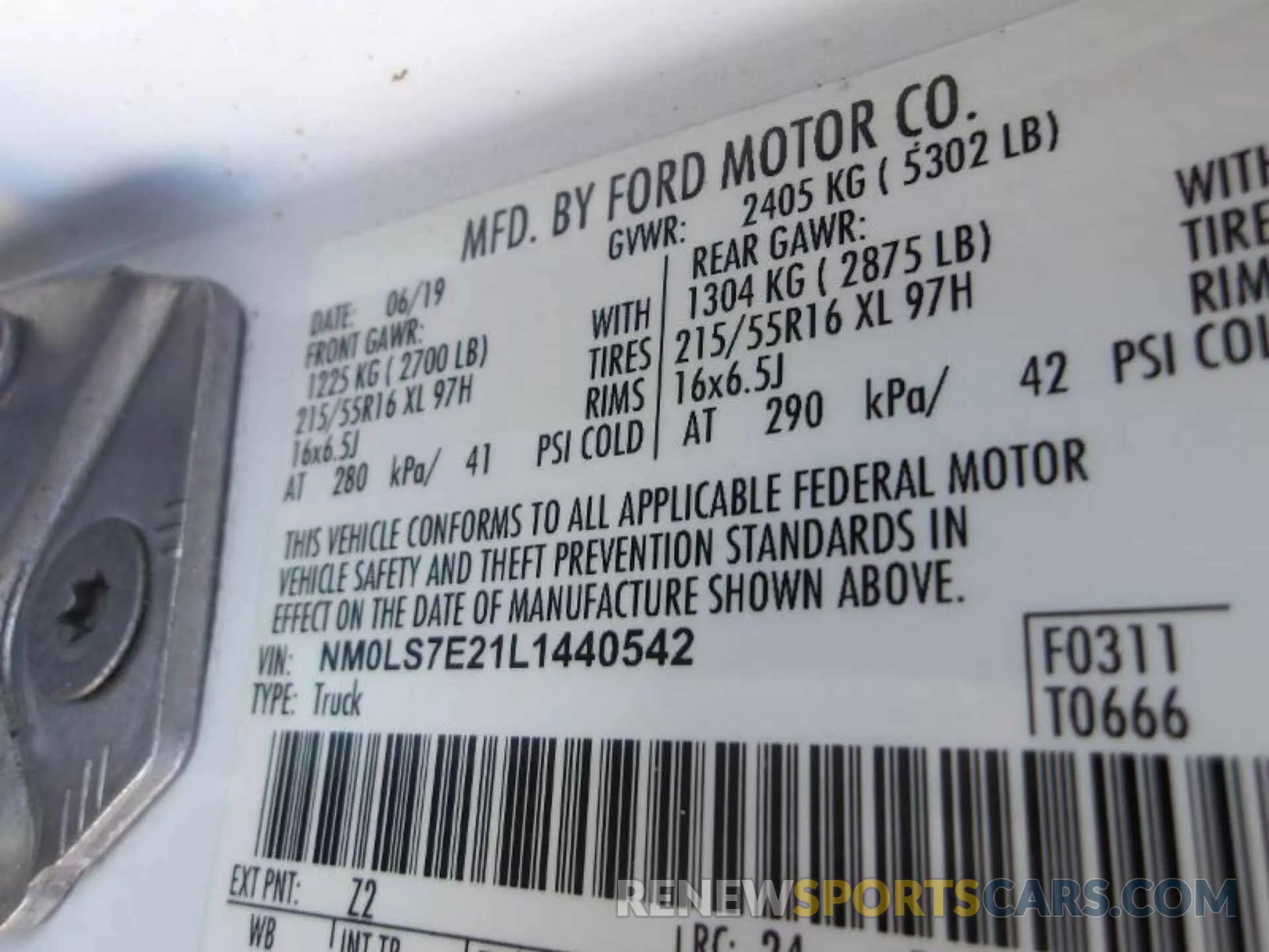 1 Фотография поврежденного автомобиля NM0LS7E21L1440542 FORD TRANSIT CONNECT 2020