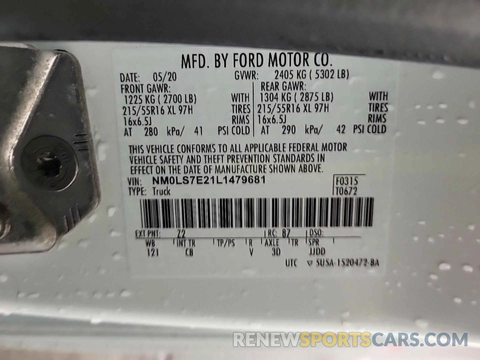 25 Photograph of a damaged car NM0LS7E21L1479681 FORD TRANSIT CONNECT 2020
