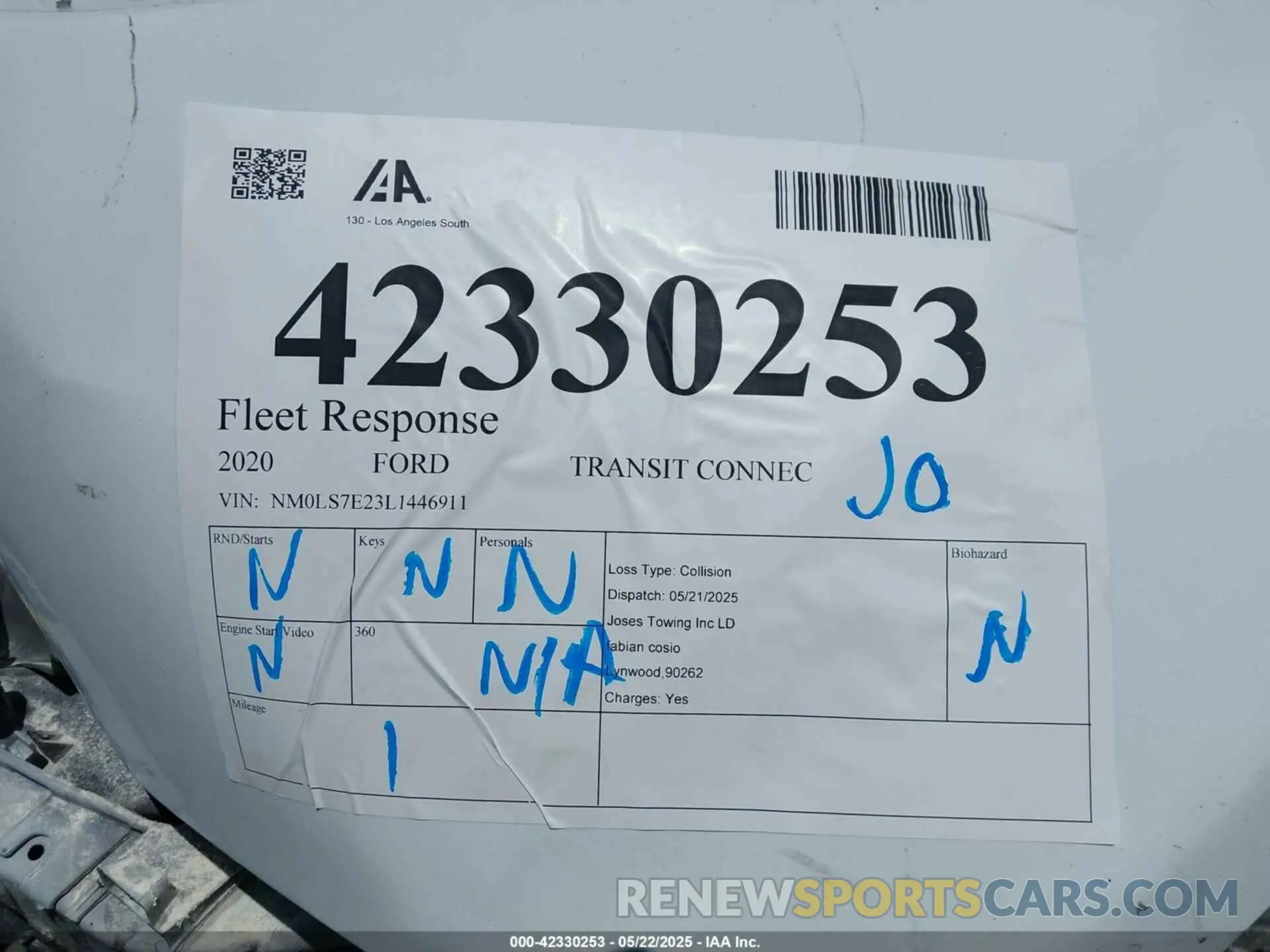 12 Photograph of a damaged car NM0LS7E23L1446911 FORD TRANSIT CONNECT 2020