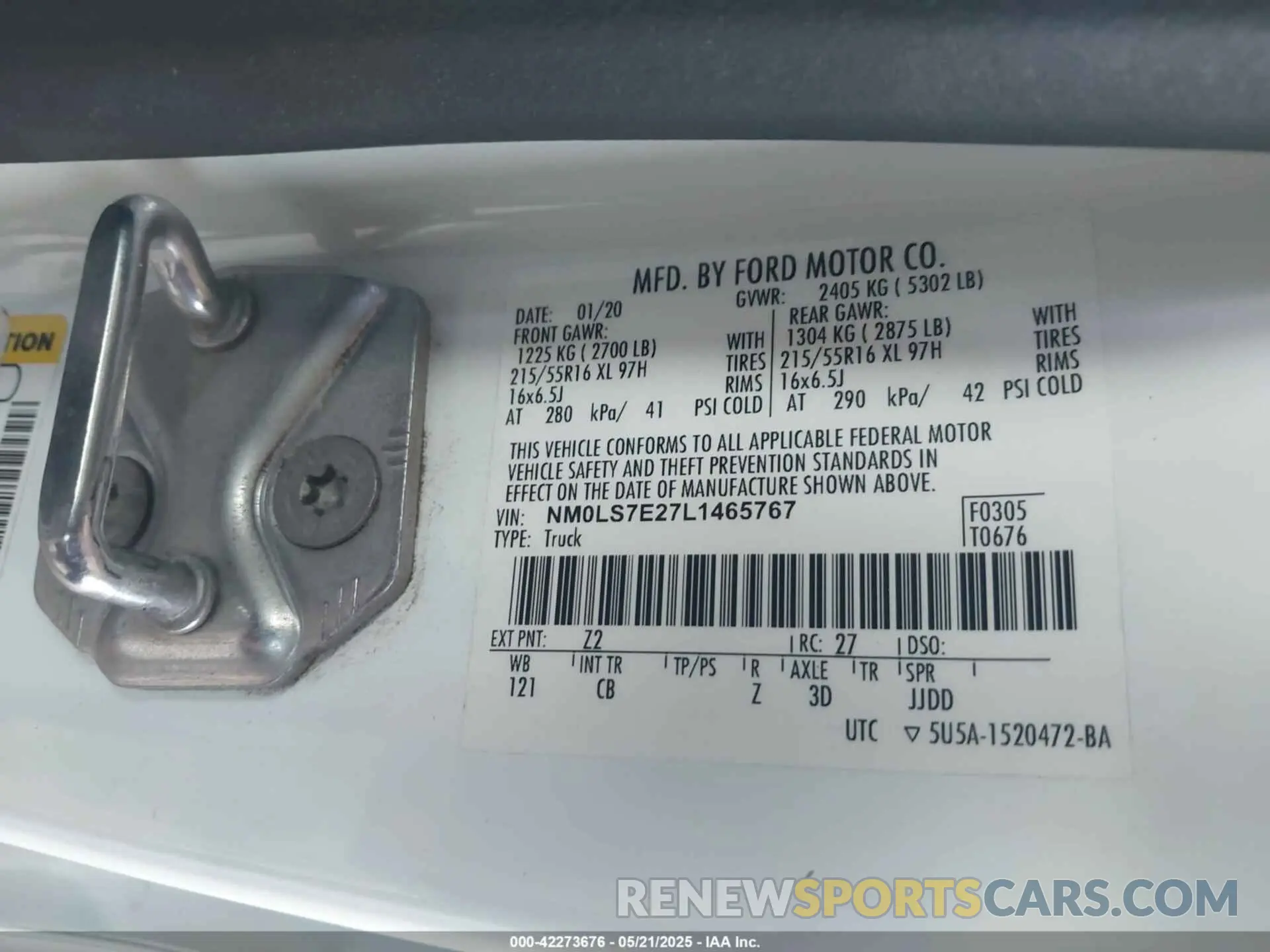 9 Photograph of a damaged car NM0LS7E27L1465767 FORD TRANSIT CONNECT 2020