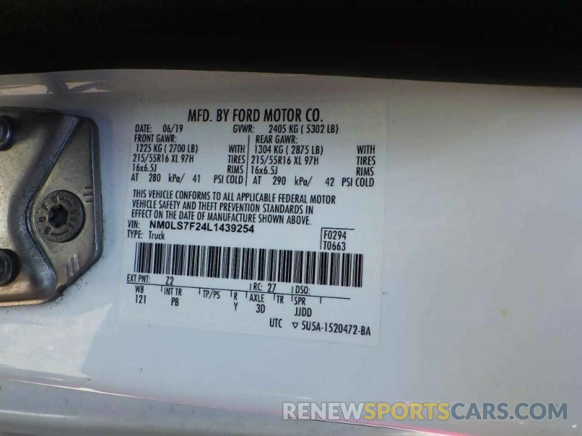 19 Фотография поврежденного автомобиля NM0LS7F24L1439254 FORD TRANSIT CONNECT 2020