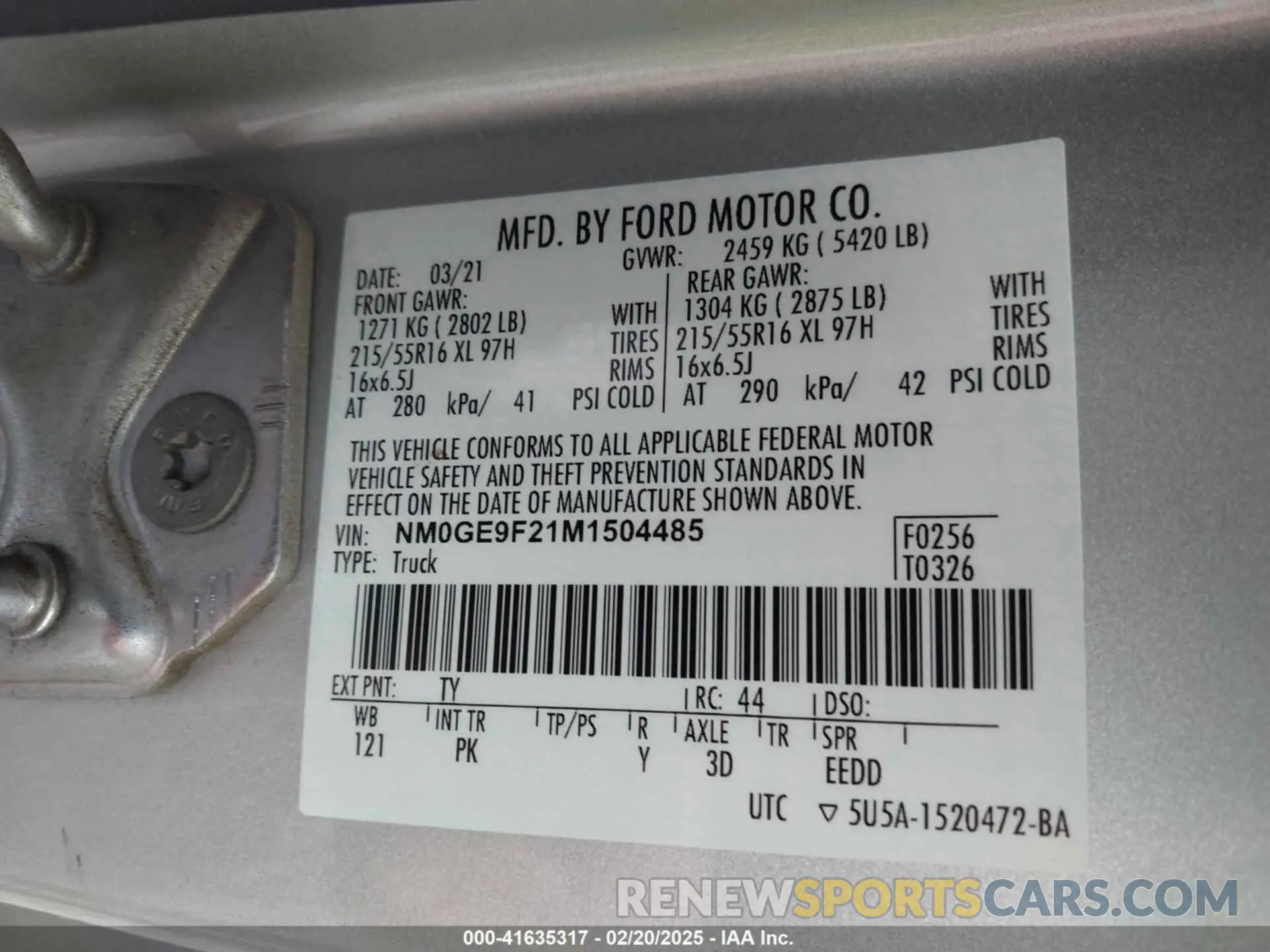 9 Photograph of a damaged car NM0GE9F21M1504485 FORD TRANSIT CONNECT 2021