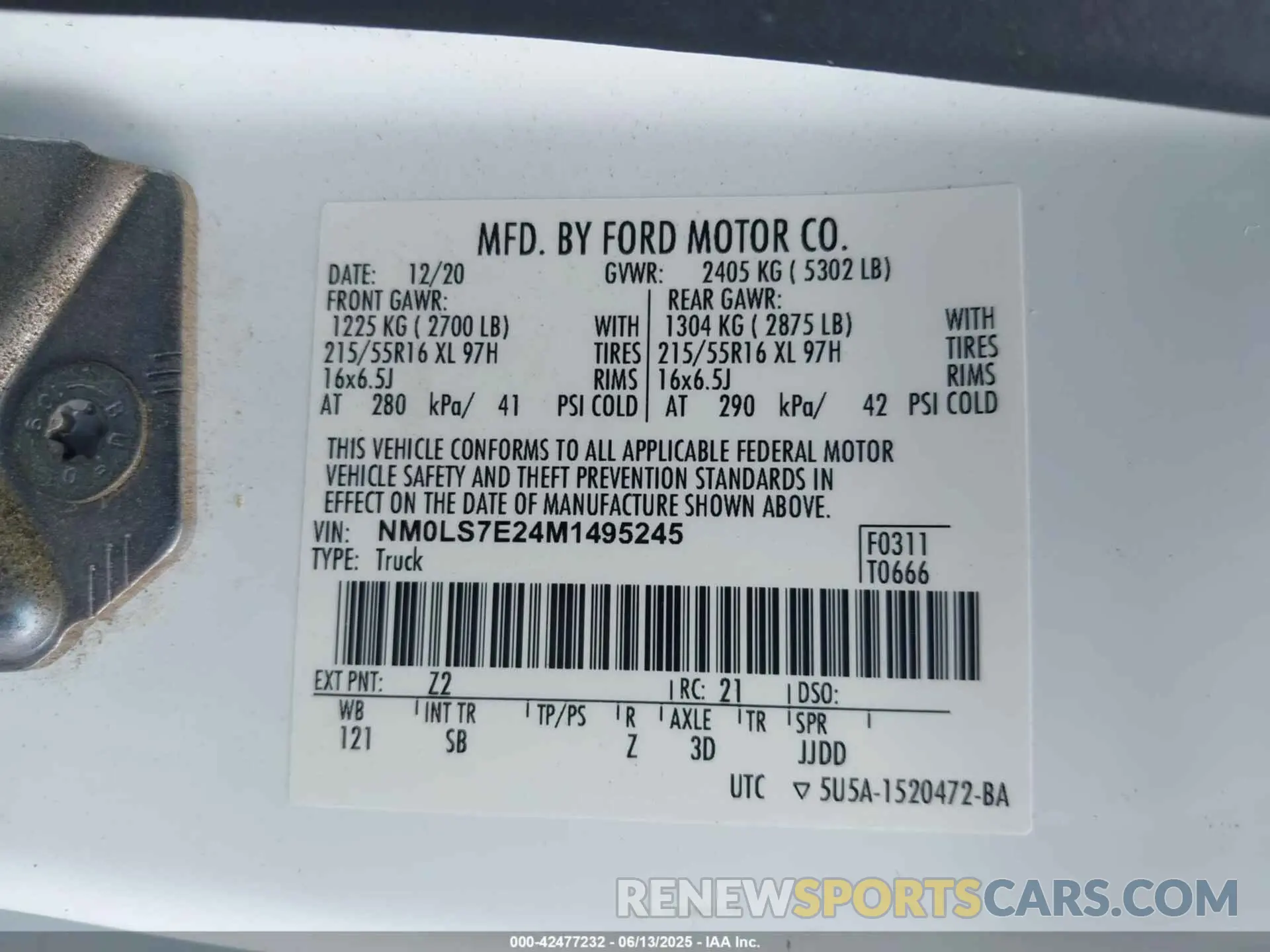 9 Photograph of a damaged car NM0LS7E24M1495245 FORD TRANSIT CONNECT 2021