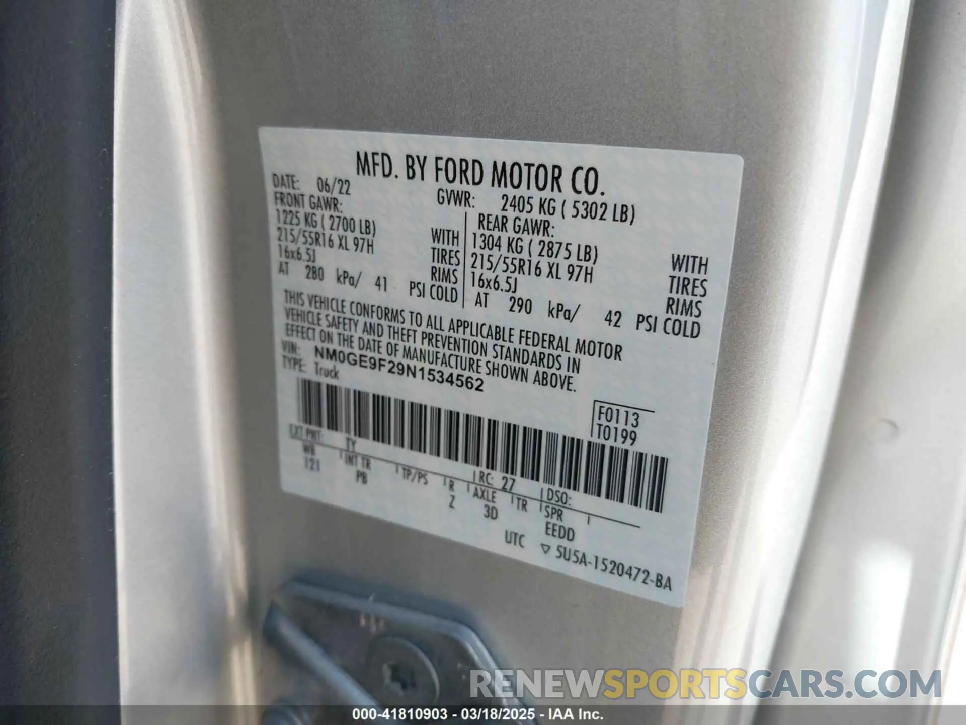 9 Фотография поврежденного автомобиля NM0GE9F29N1534562 FORD TRANSIT CONNECT 2022