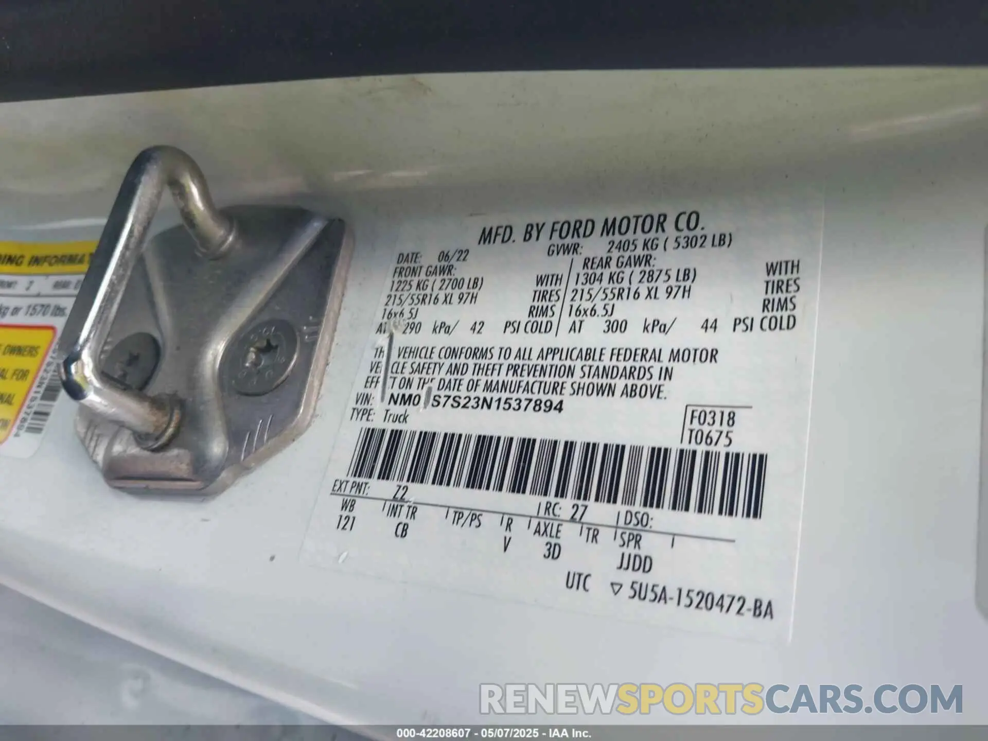 9 Photograph of a damaged car NM0LS7S23N1537894 FORD TRANSIT CONNECT 2022