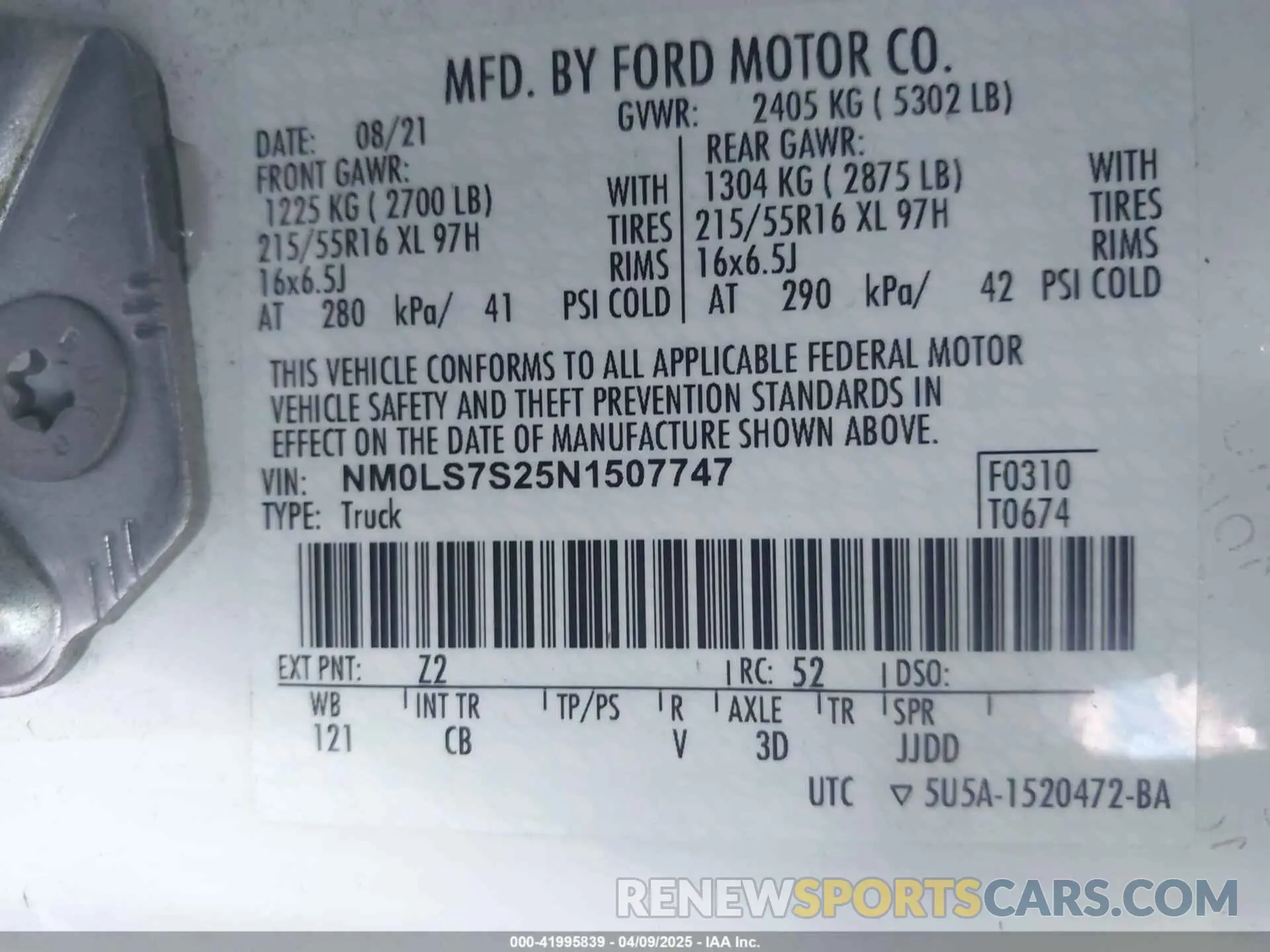 9 Фотография поврежденного автомобиля NM0LS7S25N1507747 FORD TRANSIT CONNECT 2022