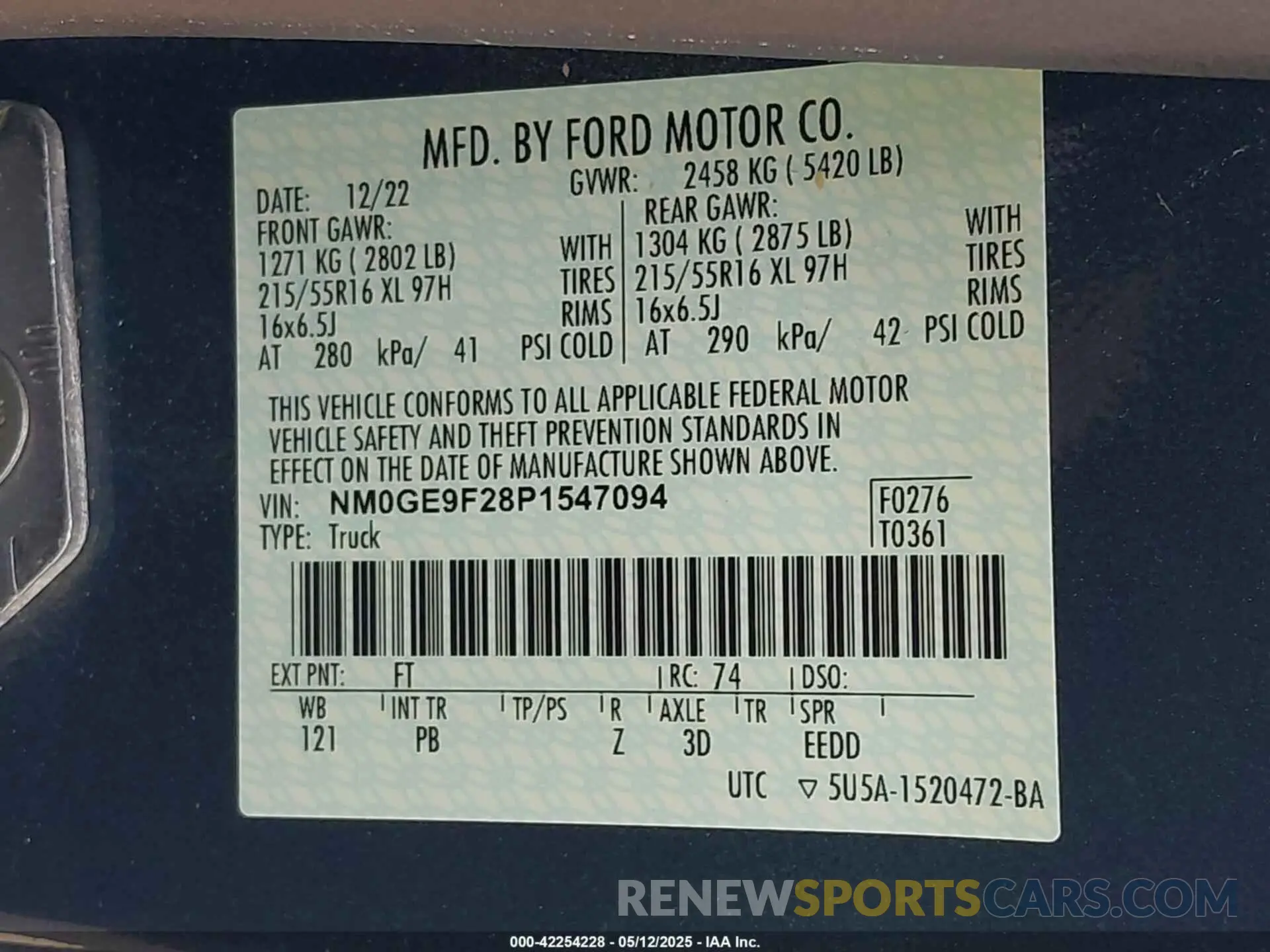 9 Photograph of a damaged car NM0GE9F28P1547094 FORD TRANSIT CONNECT 2023