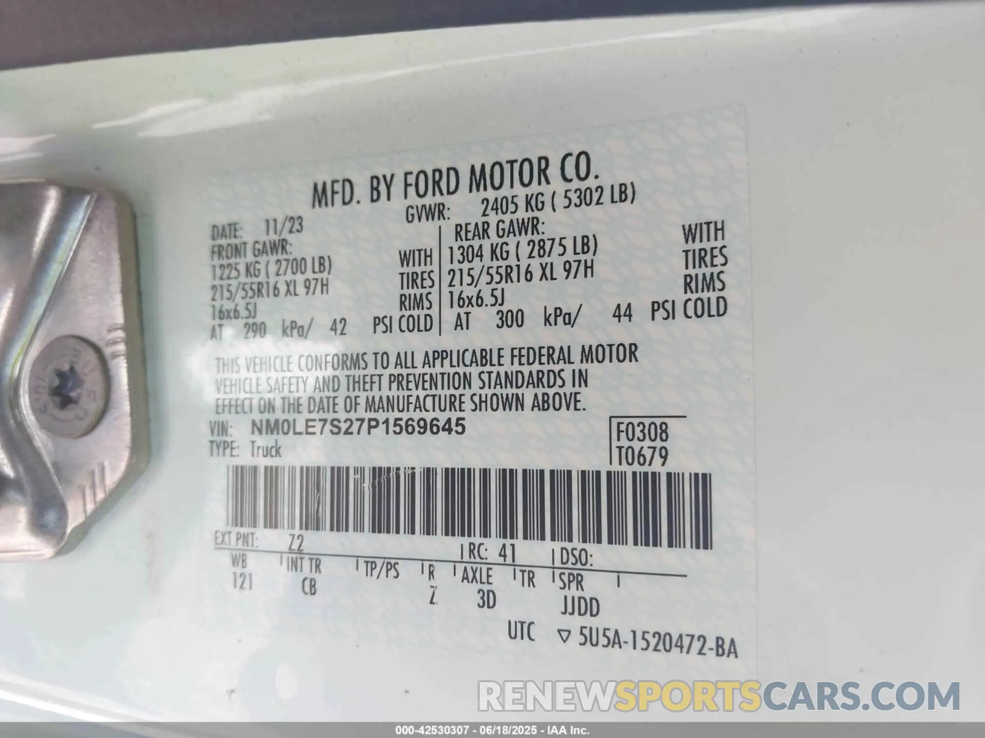 9 Photograph of a damaged car NM0LE7S27P1569645 FORD TRANSIT CONNECT 2023