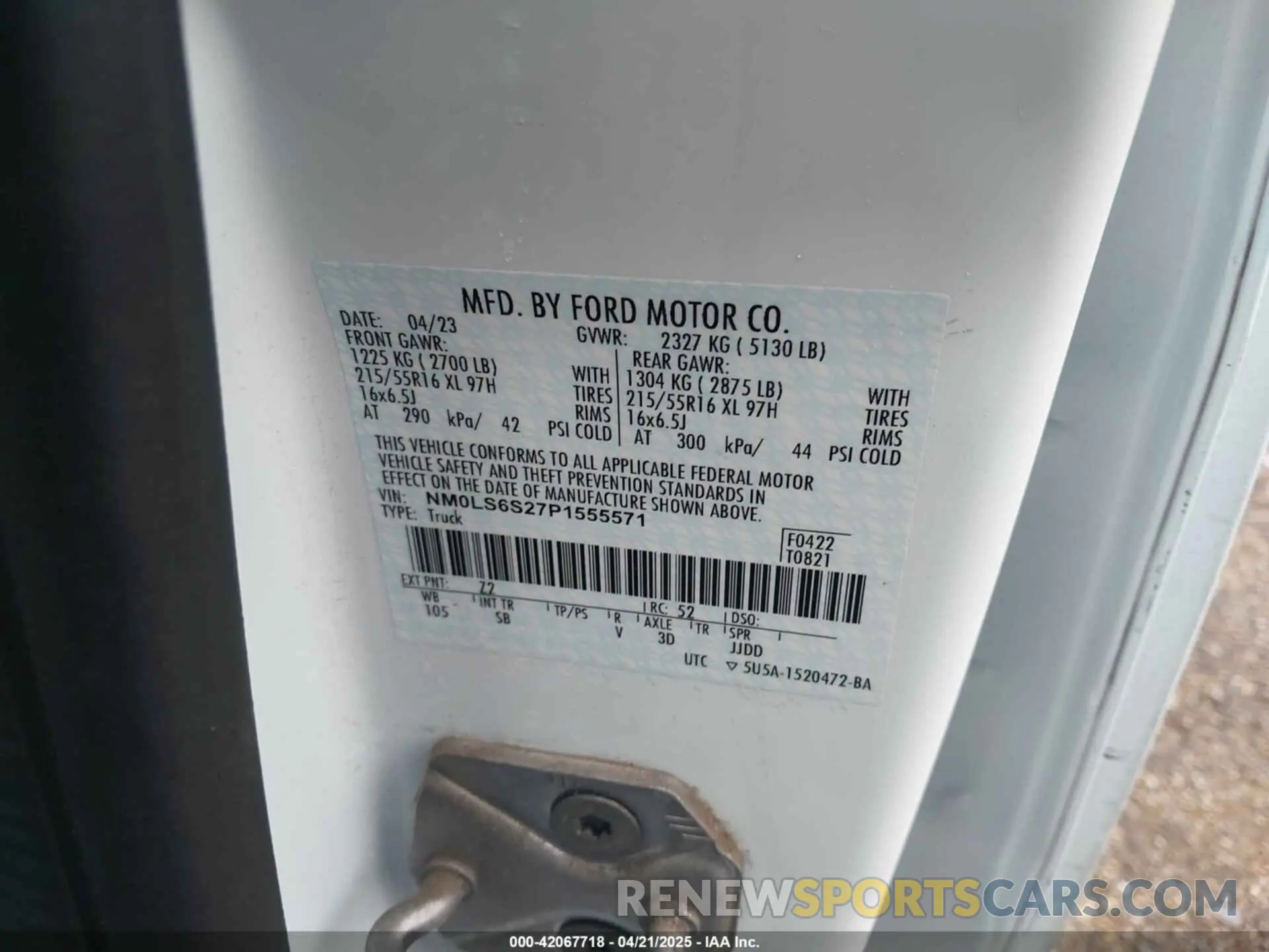 9 Photograph of a damaged car NM0LS6S27P1555571 FORD TRANSIT CONNECT 2023