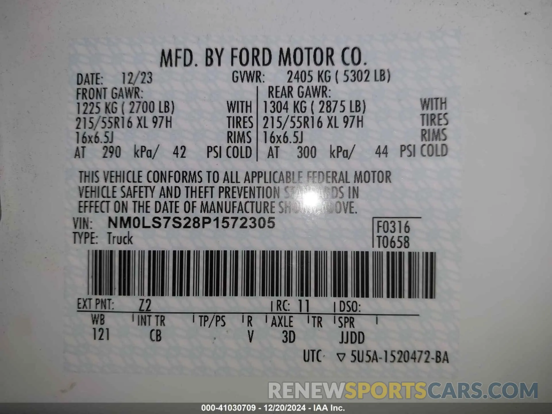 9 Photograph of a damaged car NM0LS7S28P1572305 FORD TRANSIT CONNECT 2023