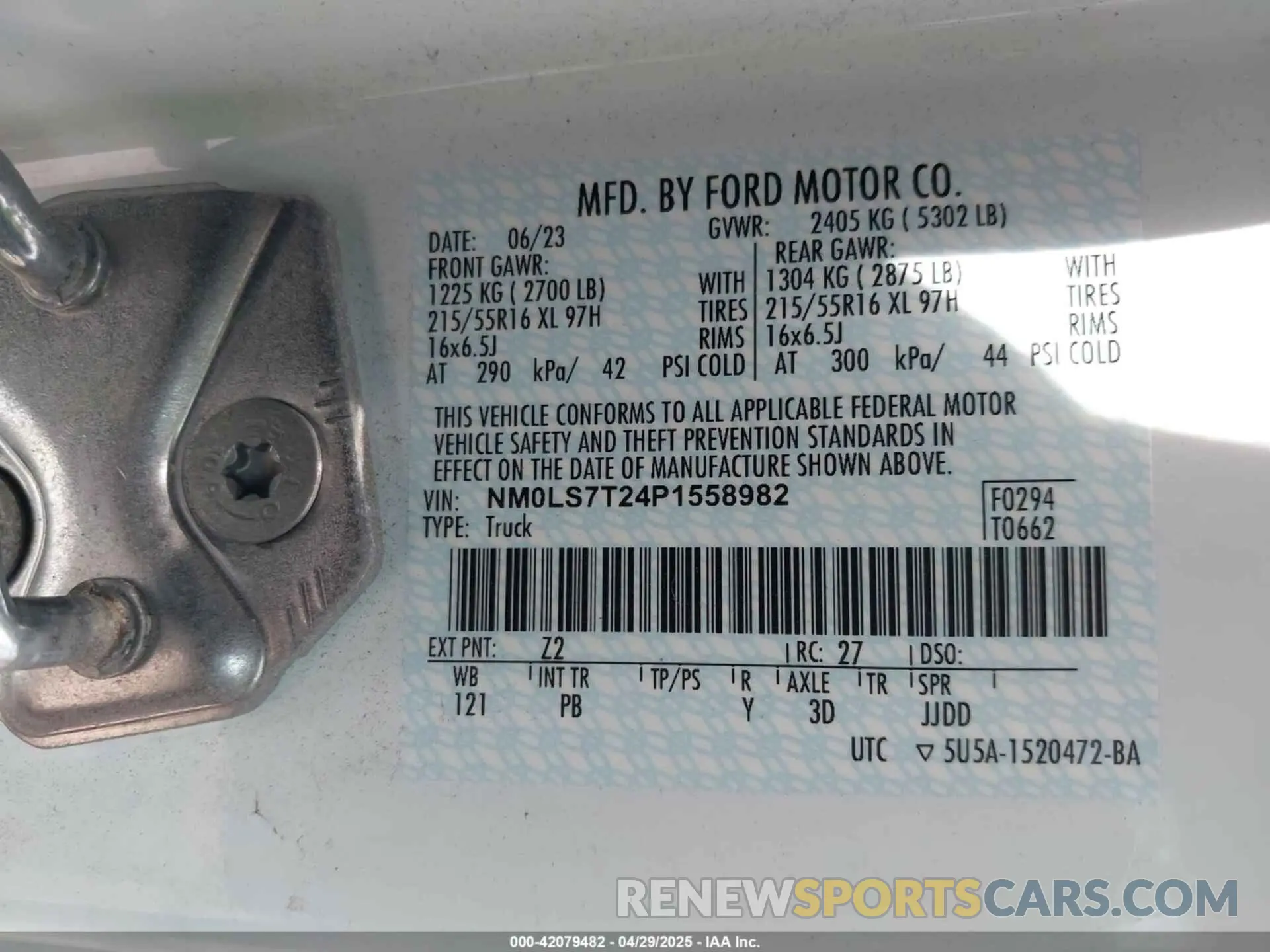 9 Photograph of a damaged car NM0LS7T24P1558982 FORD TRANSIT CONNECT 2023