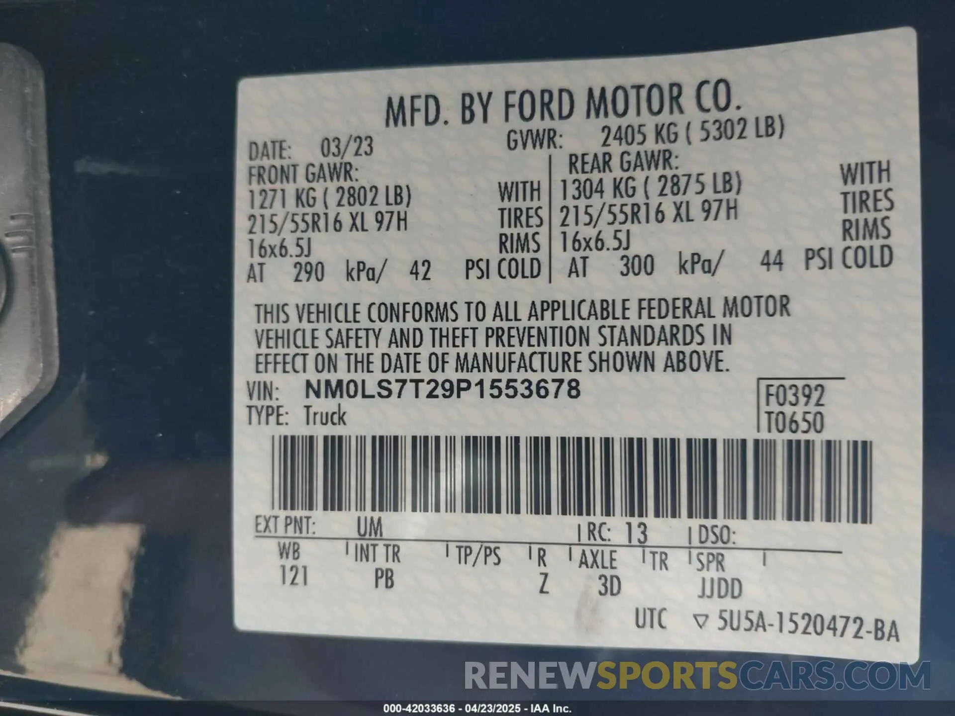 9 Фотография поврежденного автомобиля NM0LS7T29P1553678 FORD TRANSIT CONNECT 2023