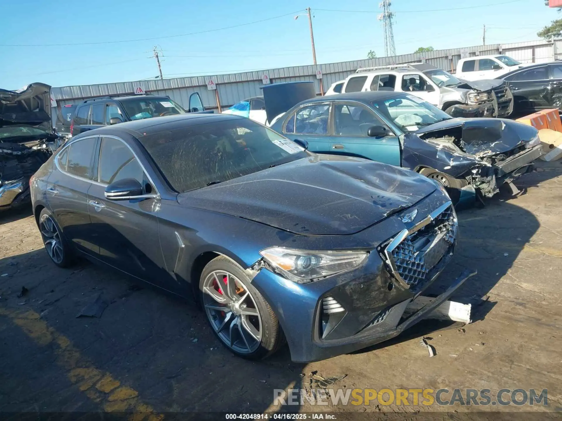 1 Photograph of a damaged car KMTG34LE4KU020043 GENESIS G70 2019
