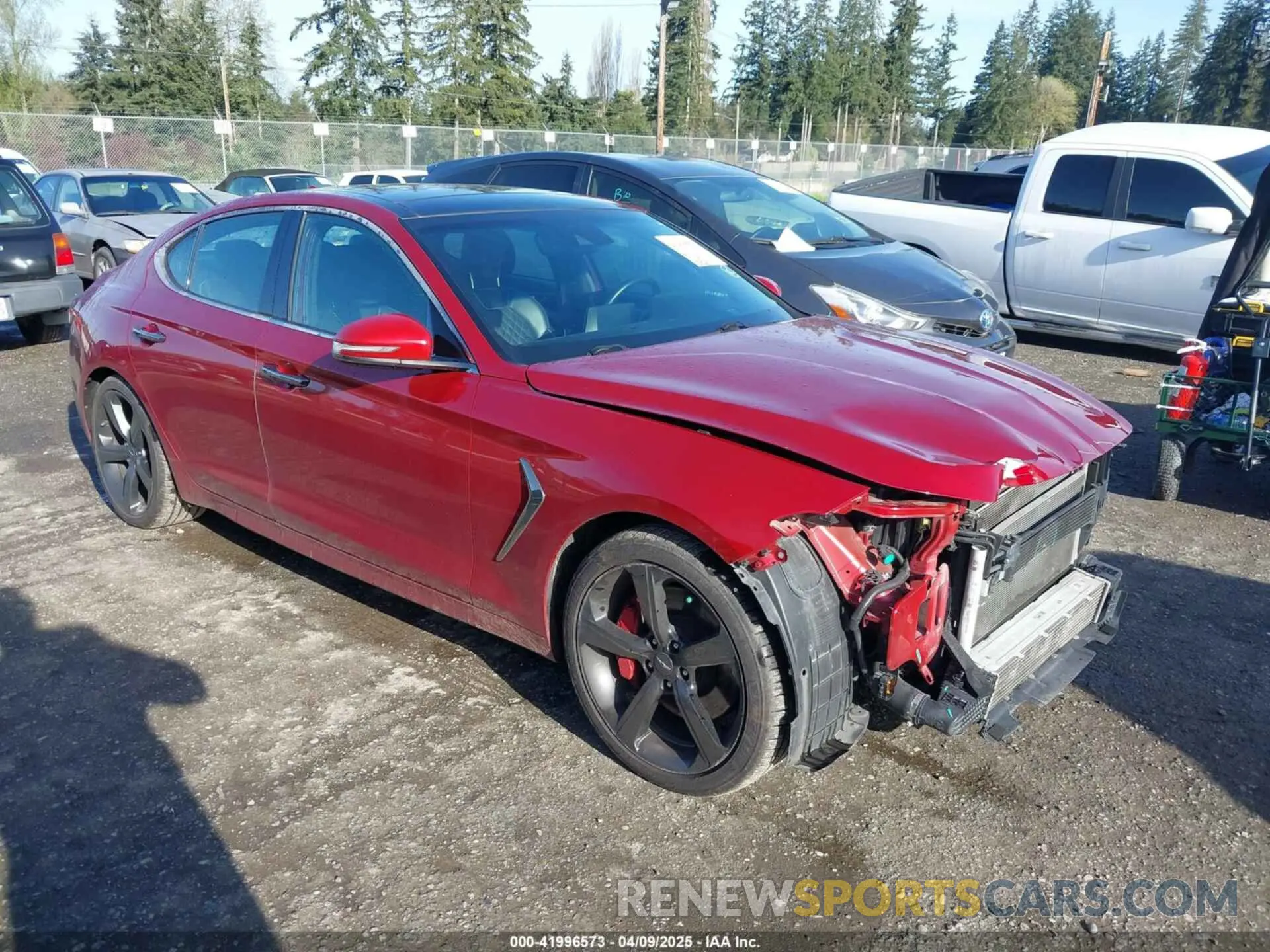 1 Photograph of a damaged car KMTG34LE6KU022487 GENESIS G70 2019