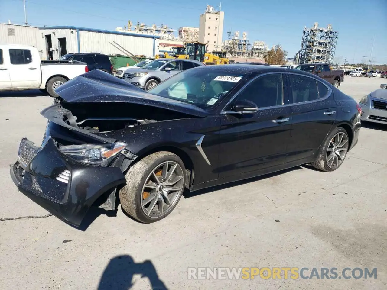 1 Photograph of a damaged car KMTG44LA2KU026742 GENESIS G70 2019