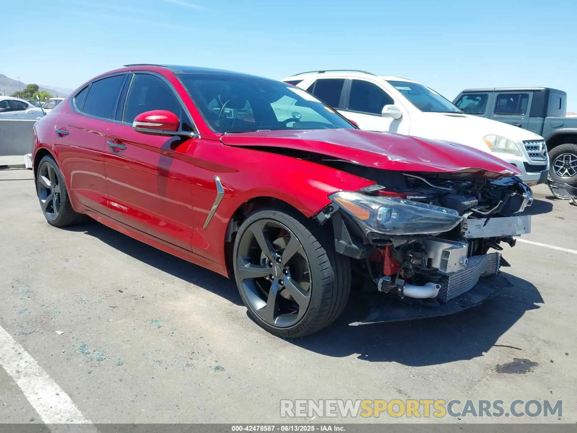 1 Photograph of a damaged car KMTG44LA7KU034108 GENESIS G70 2019