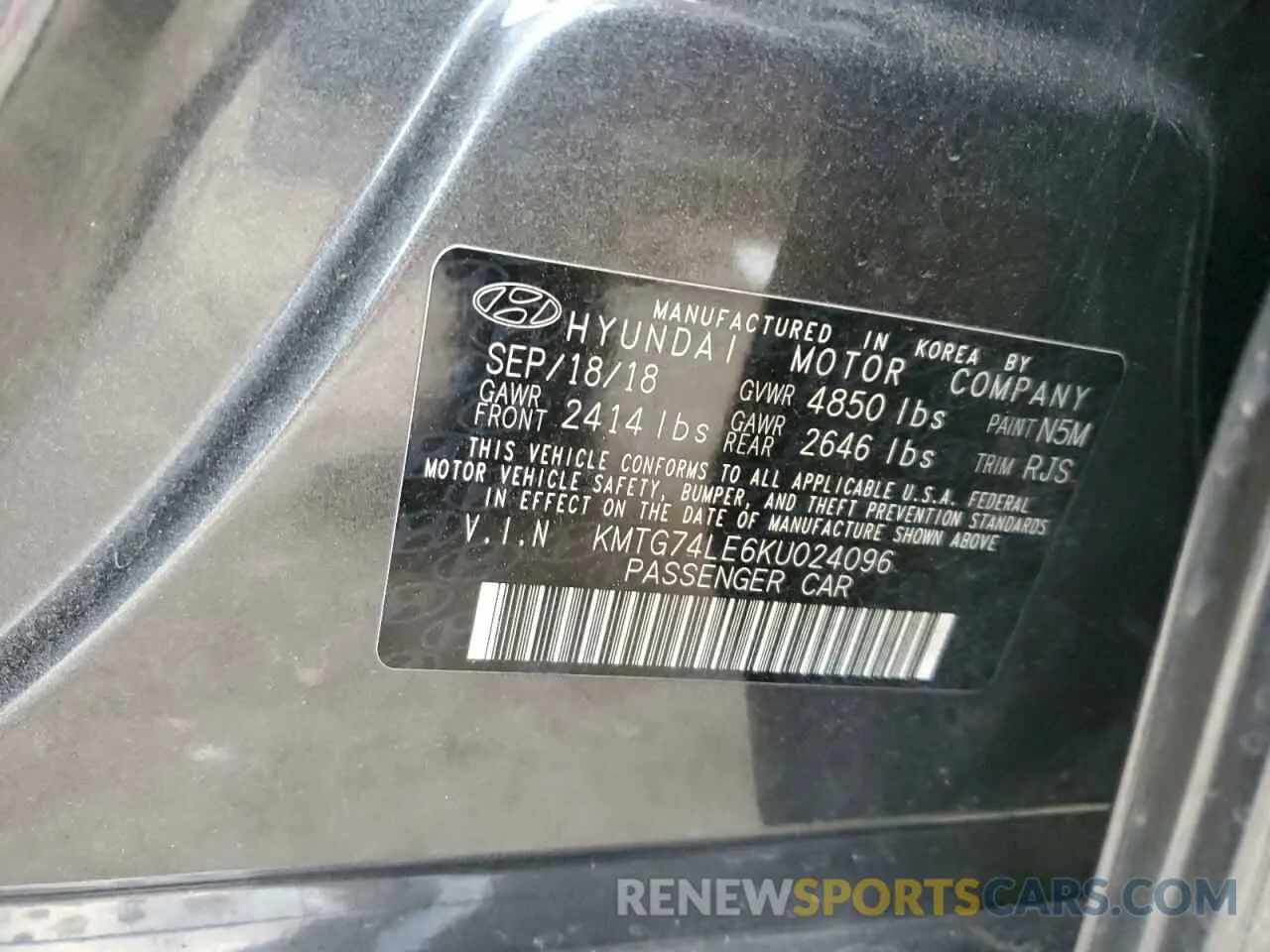 14 Фотография поврежденного автомобиля KMTG74LE6KU024096 GENESIS G70 2019