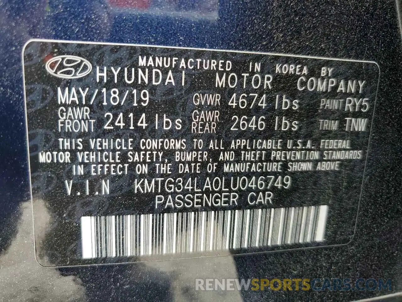 12 Photograph of a damaged car KMTG34LA0LU046749 GENESIS G70 2020
