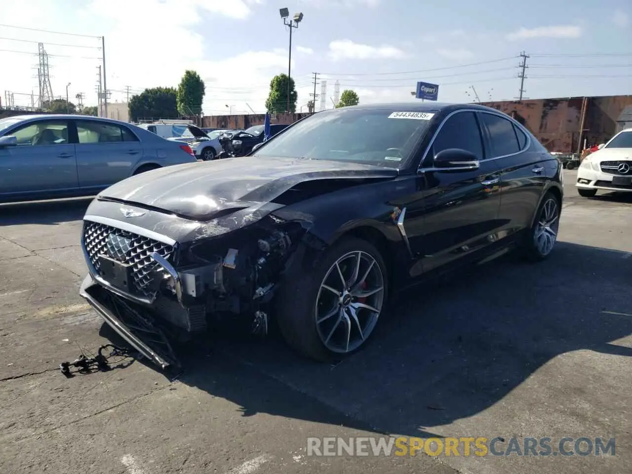 1 Photograph of a damaged car KMTG74LE6LU063692 GENESIS G70 2020