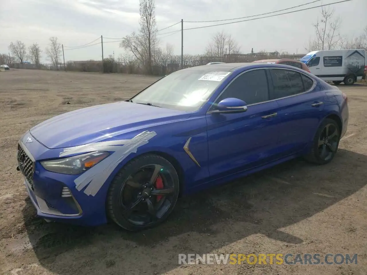 1 Photograph of a damaged car KMTG74LEXLU040965 GENESIS G70 2020