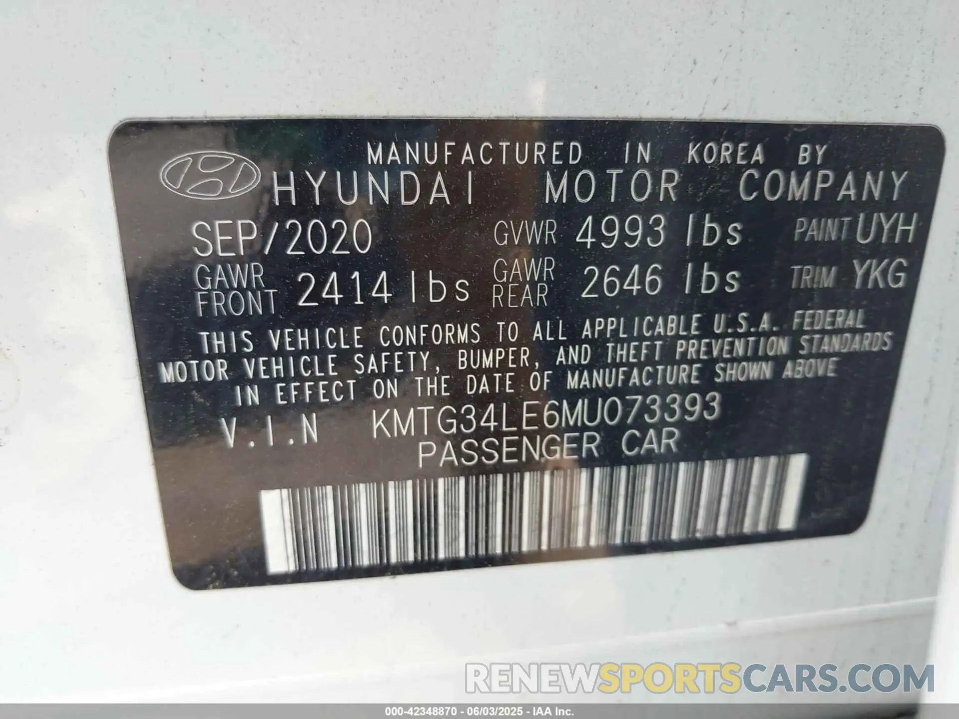 9 Photograph of a damaged car KMTG34LE6MU073393 GENESIS G70 2021