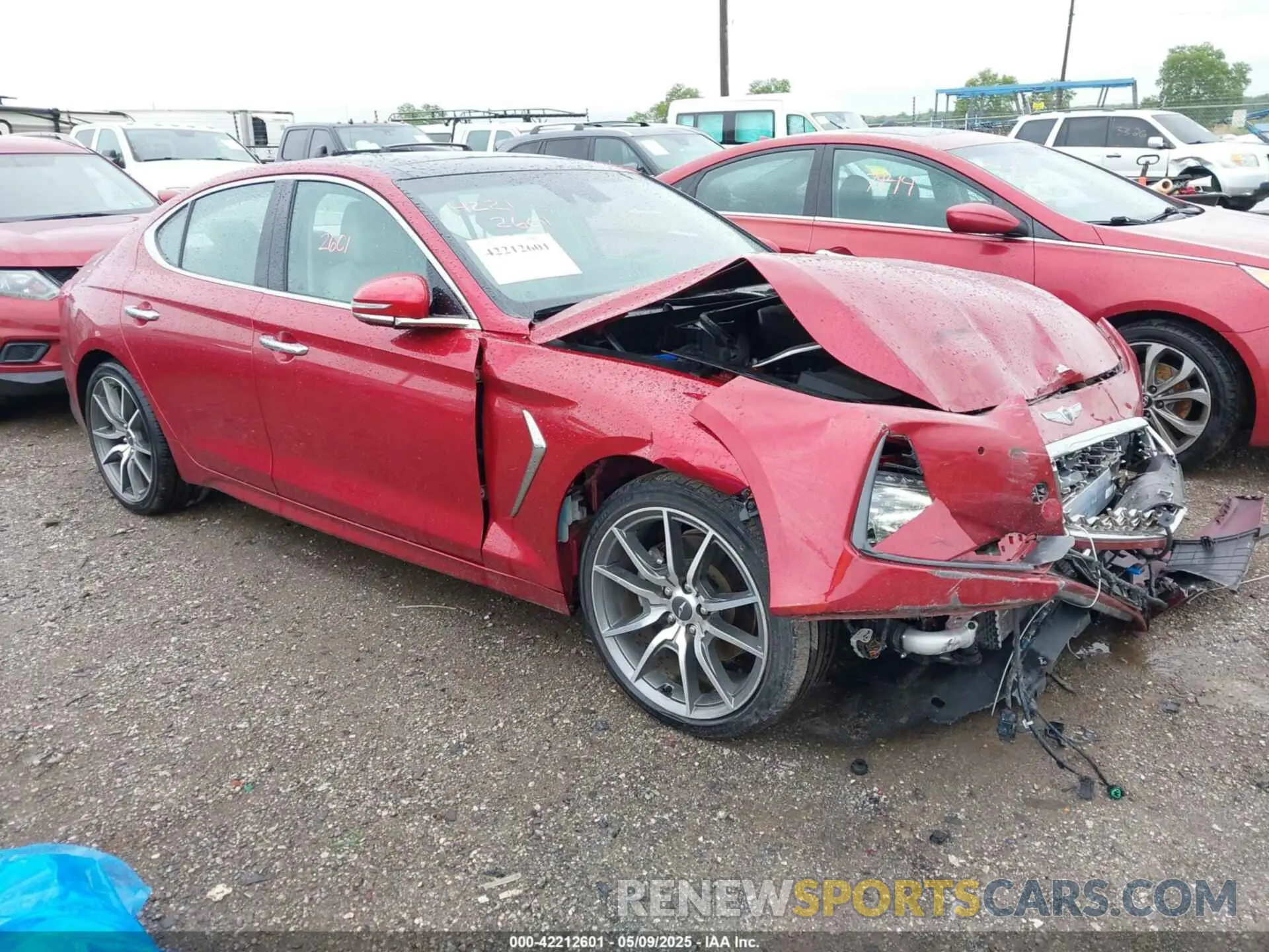 1 Photograph of a damaged car KMTG44LA0MU075456 GENESIS G70 2021