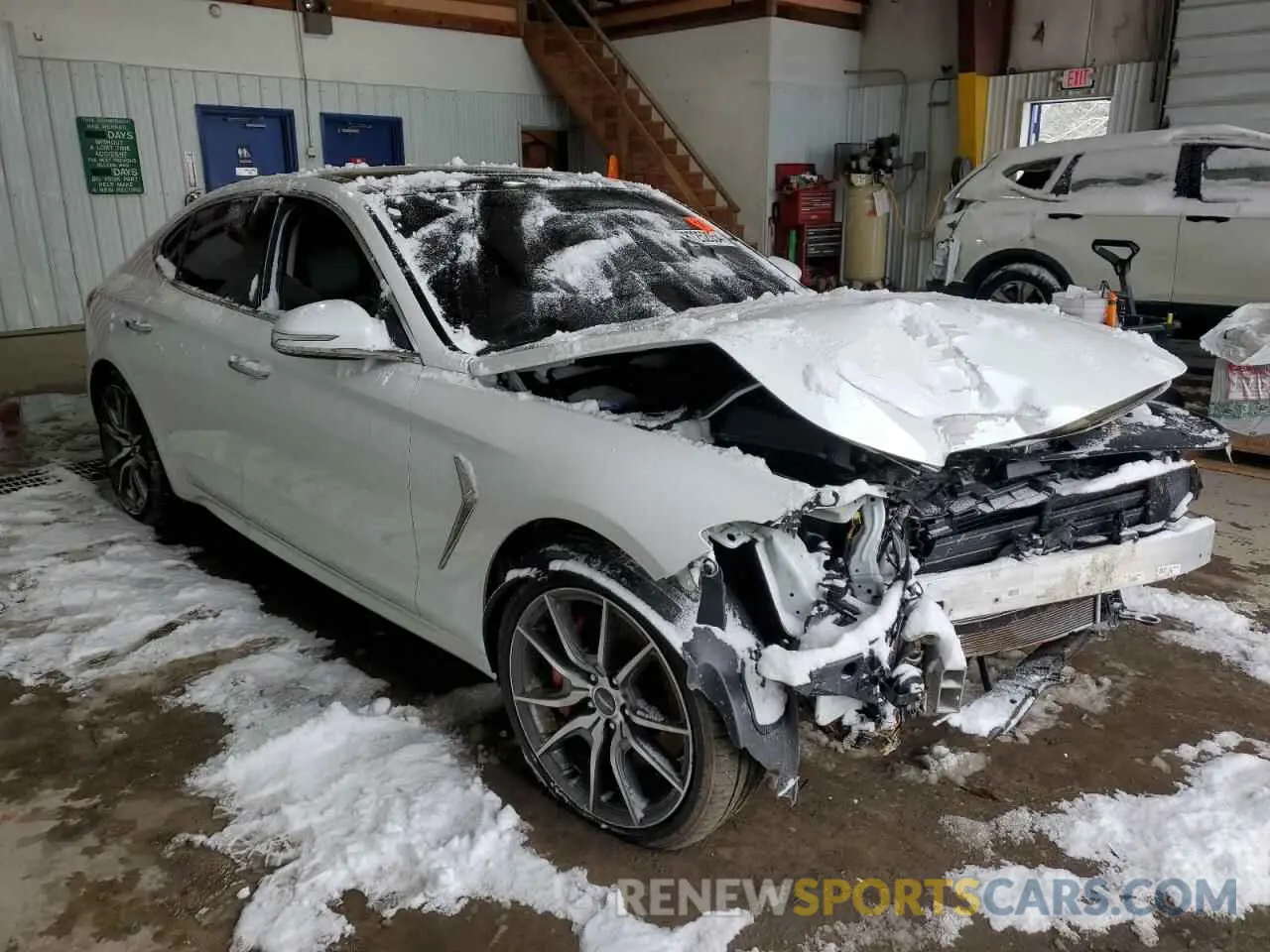 4 Photograph of a damaged car KMTG74LEXMU074387 GENESIS G70 2021
