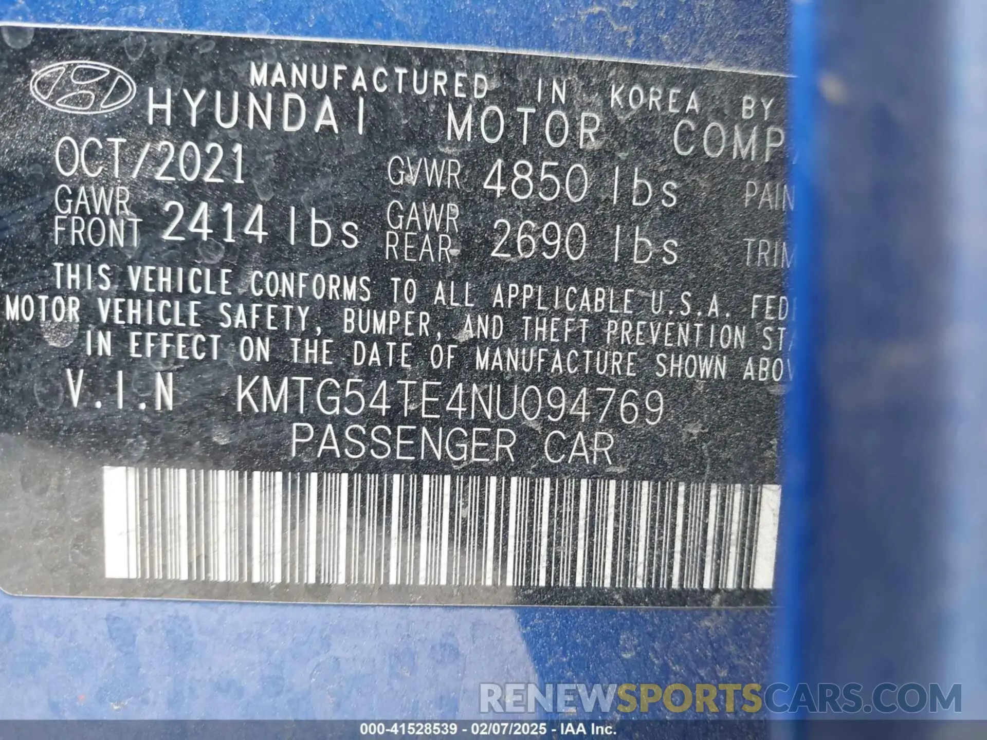 9 Photograph of a damaged car KMTG54TE4NU094769 GENESIS G70 2022
