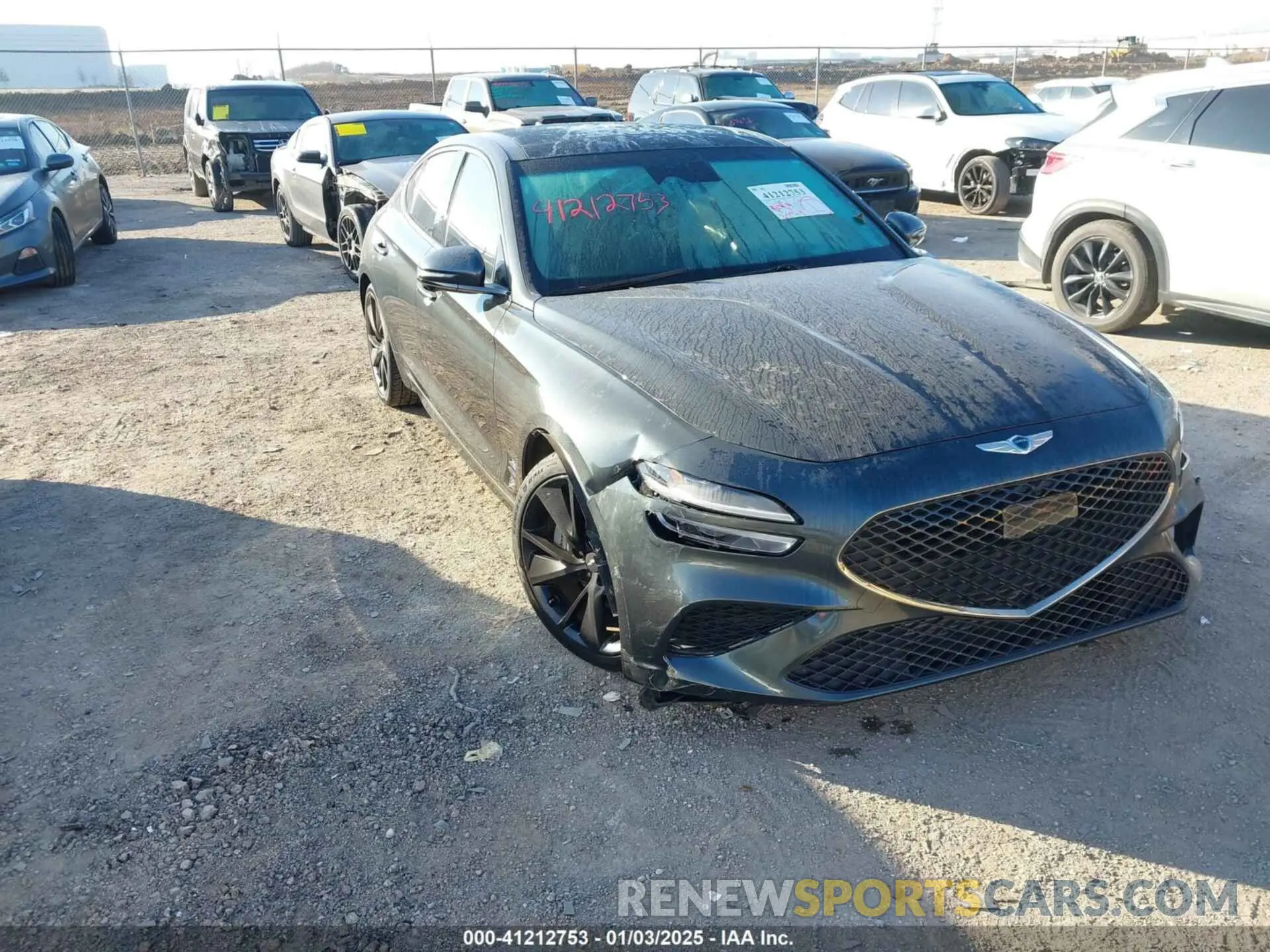 1 Photograph of a damaged car KMTG54TE7NU088285 GENESIS G70 2022