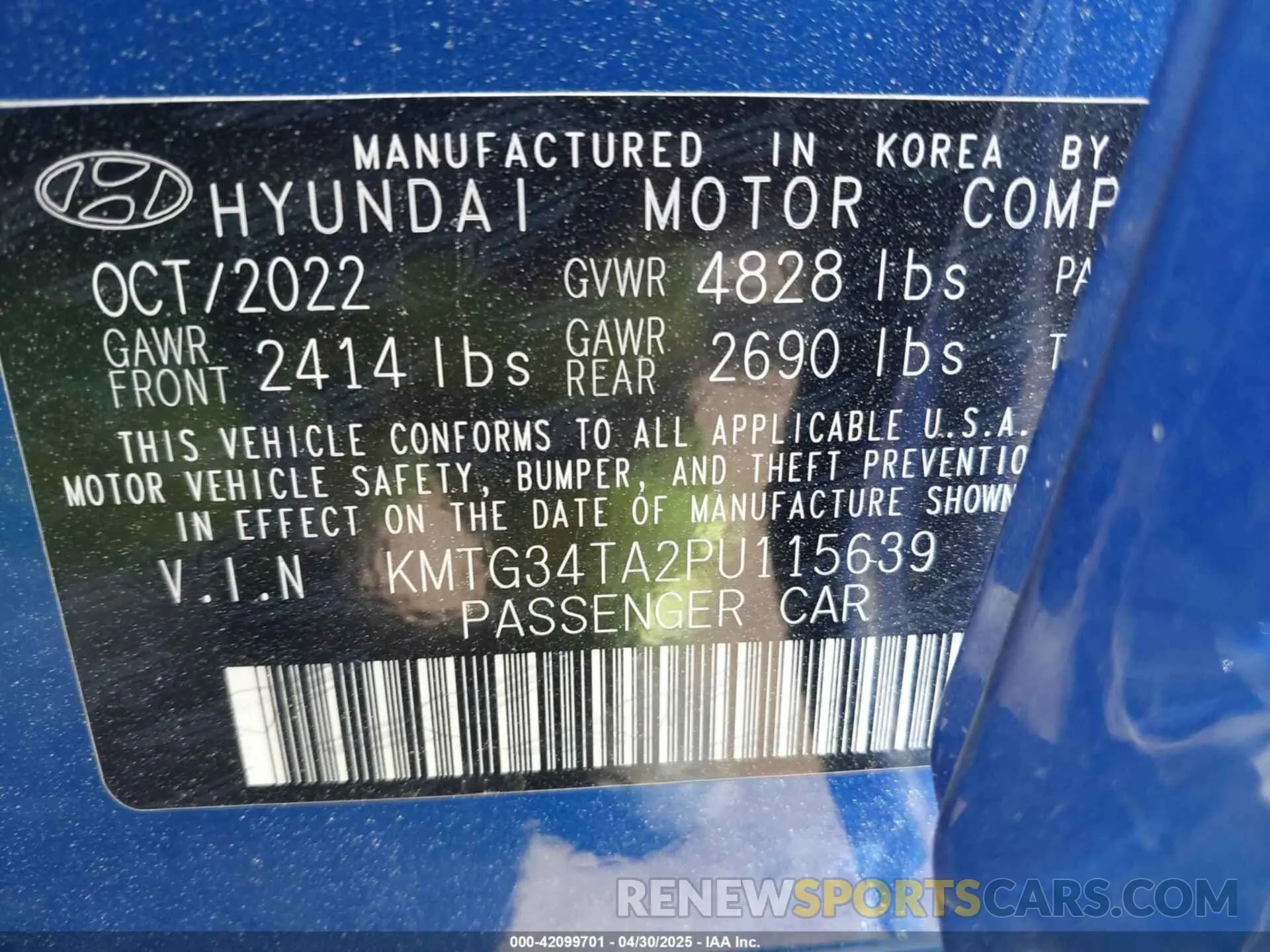 9 Фотография поврежденного автомобиля KMTG34TA2PU115639 GENESIS G70 2023