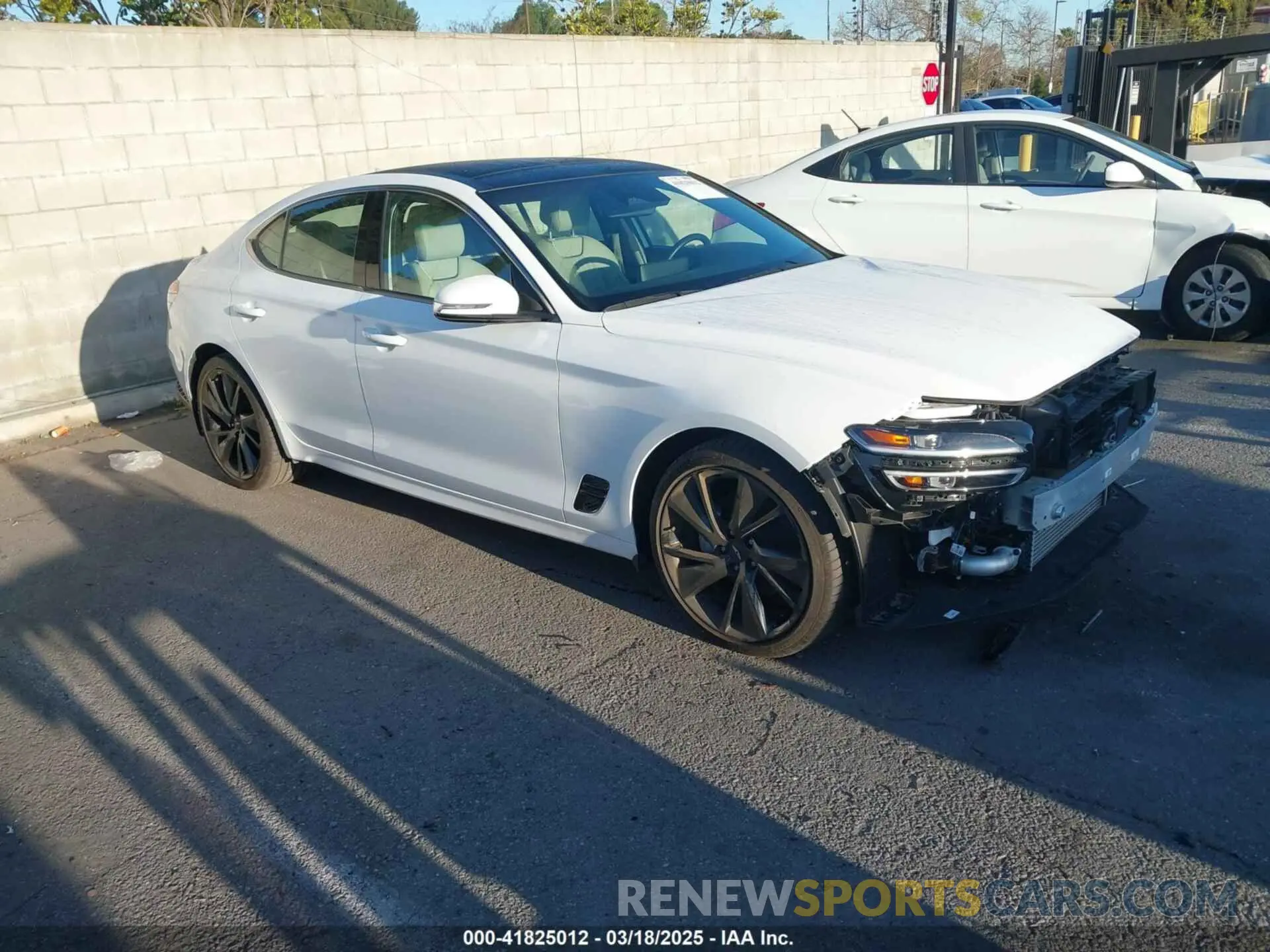 1 Photograph of a damaged car KMTG34TA7PU112073 GENESIS G70 2023