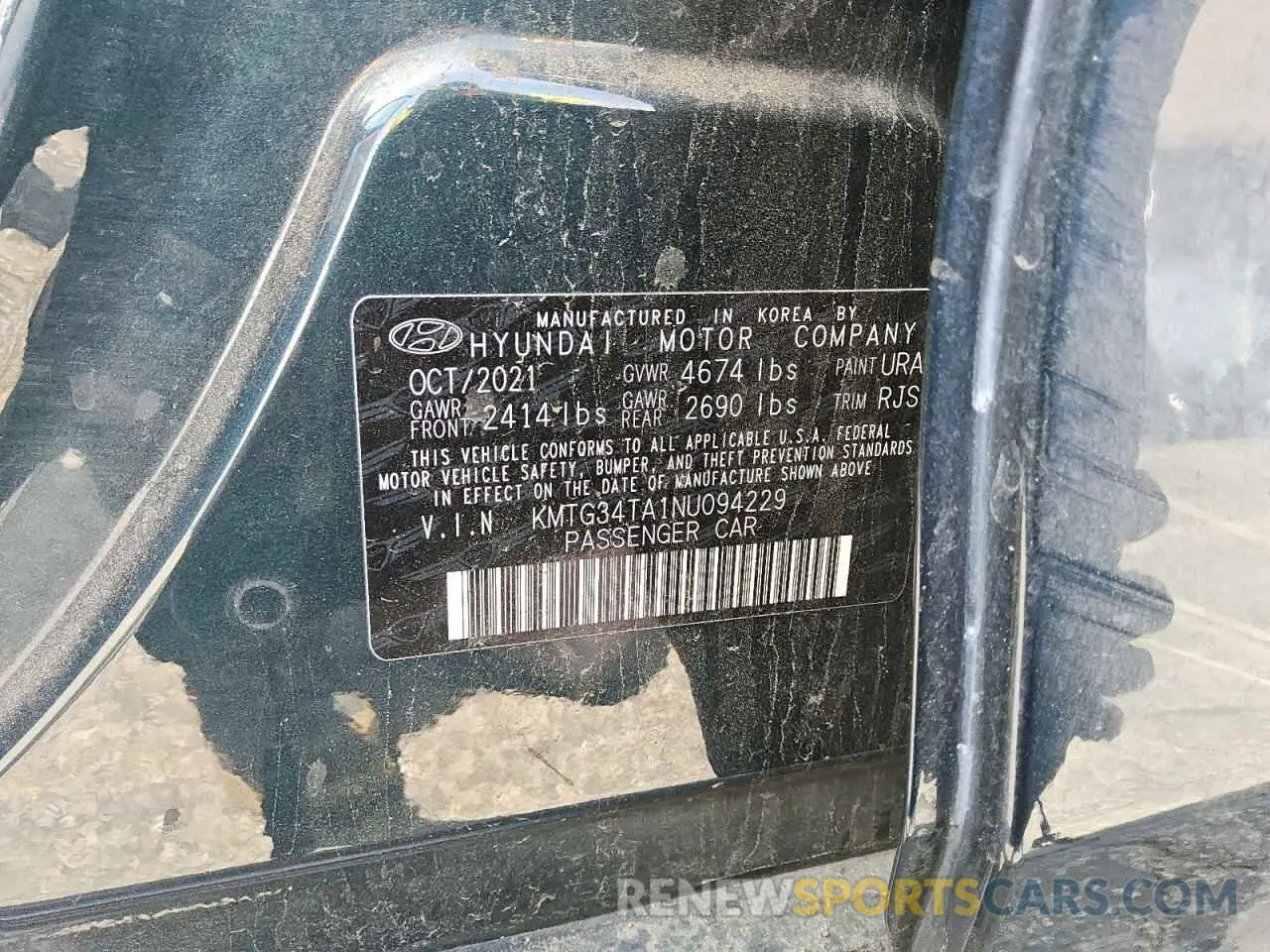 12 Photograph of a damaged car KMTG34TA1NU094229 GENESIS G70 BASE 2022