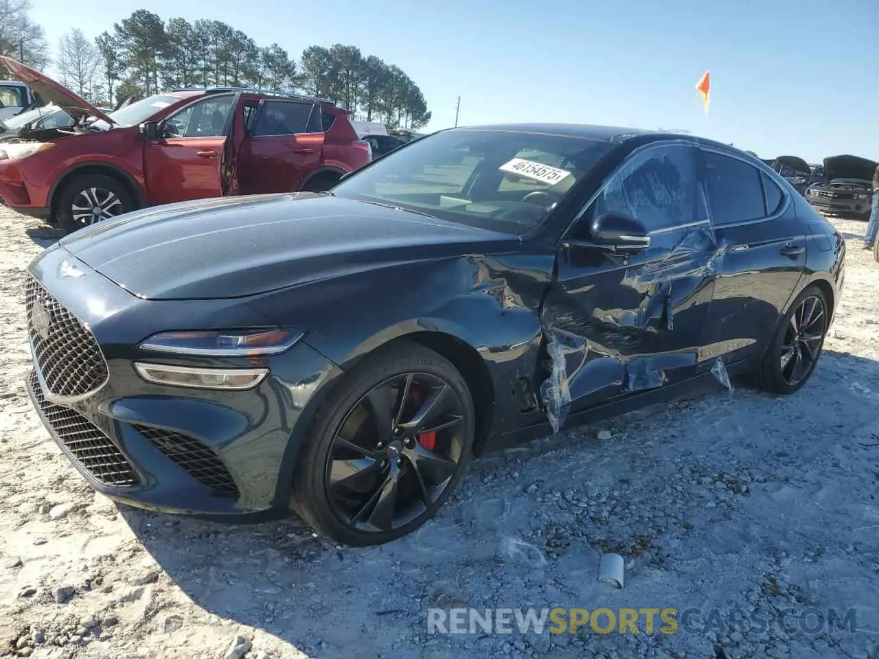 1 Photograph of a damaged car KMTG54TE2NU103064 GENESIS G70 BASE 2022