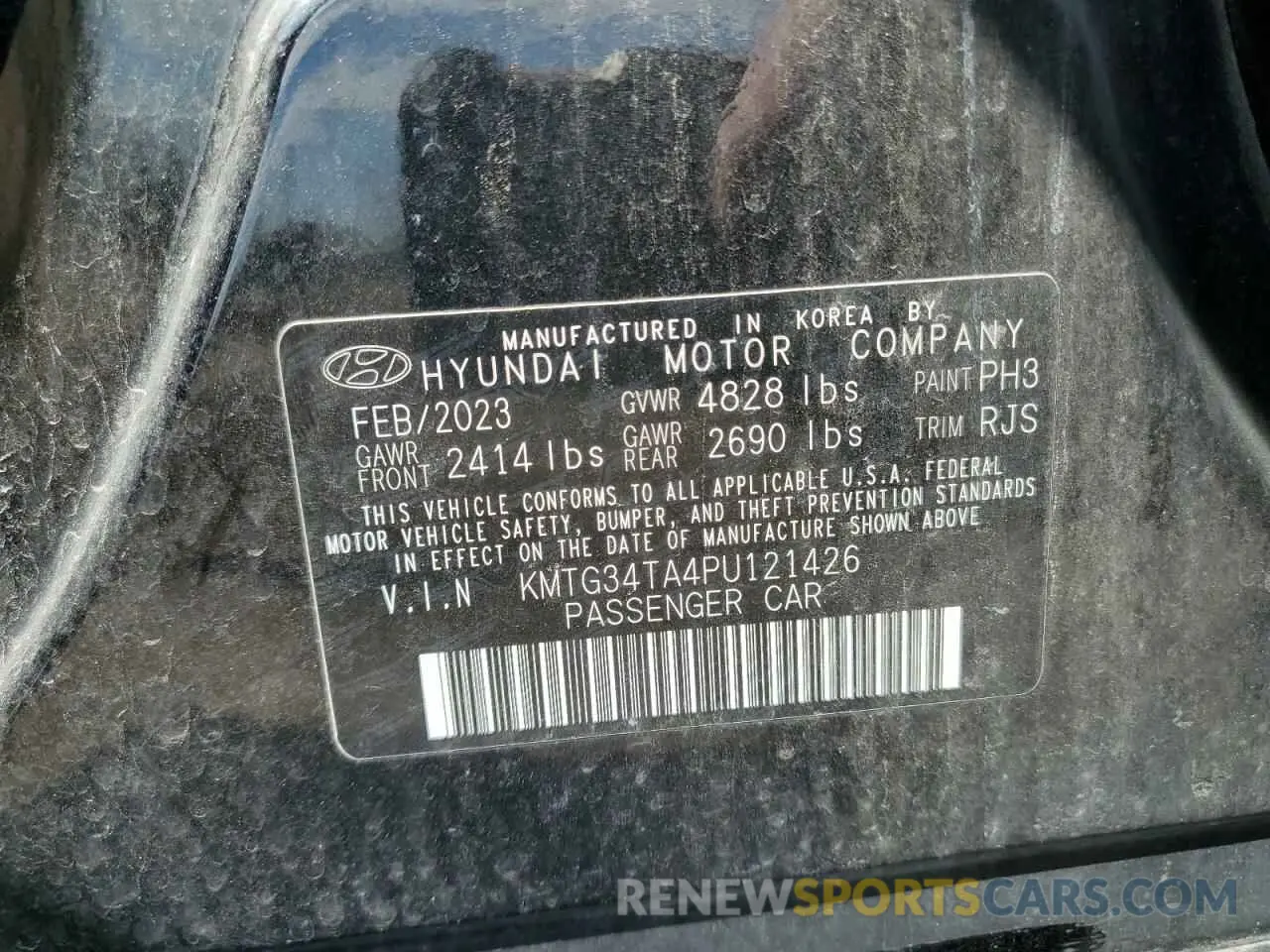12 Фотография поврежденного автомобиля KMTG34TA4PU121426 GENESIS G70 BASE 2023