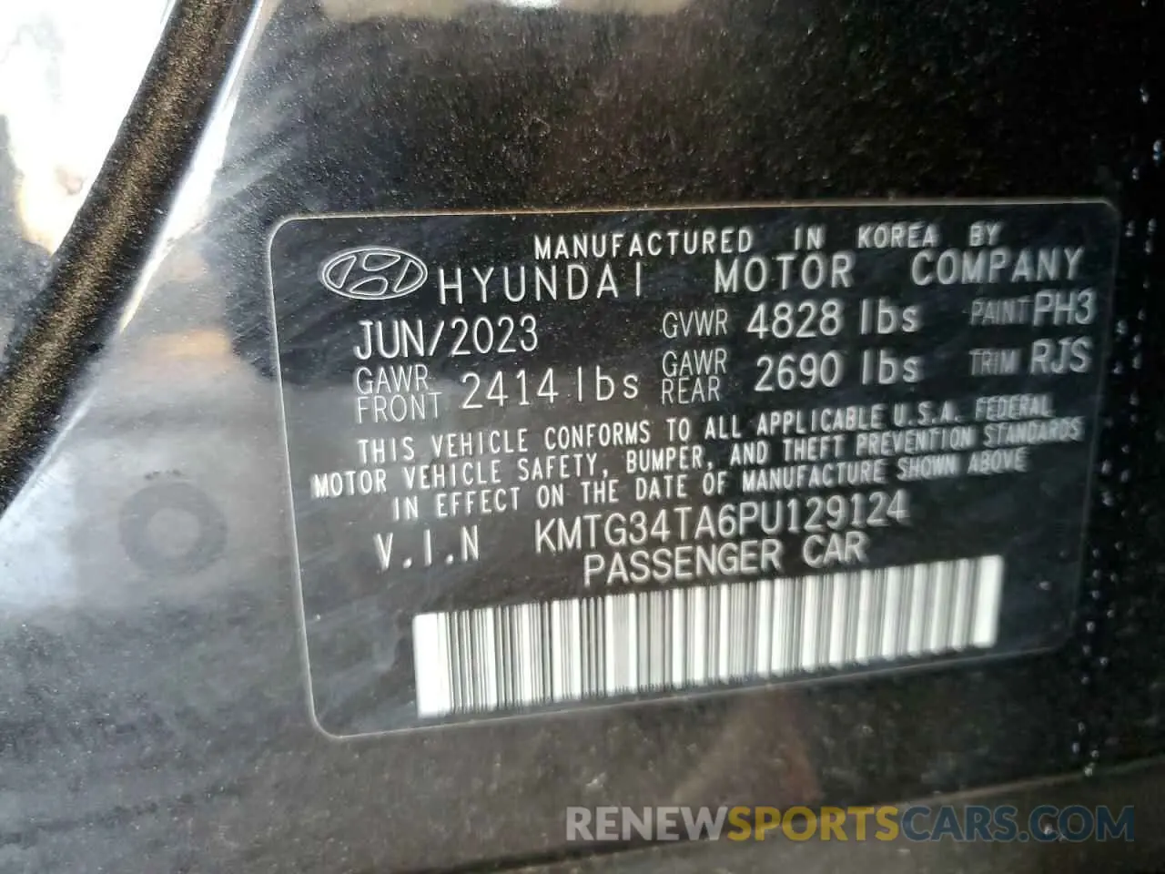 12 Фотография поврежденного автомобиля KMTG34TA6PU129124 GENESIS G70 BASE 2023