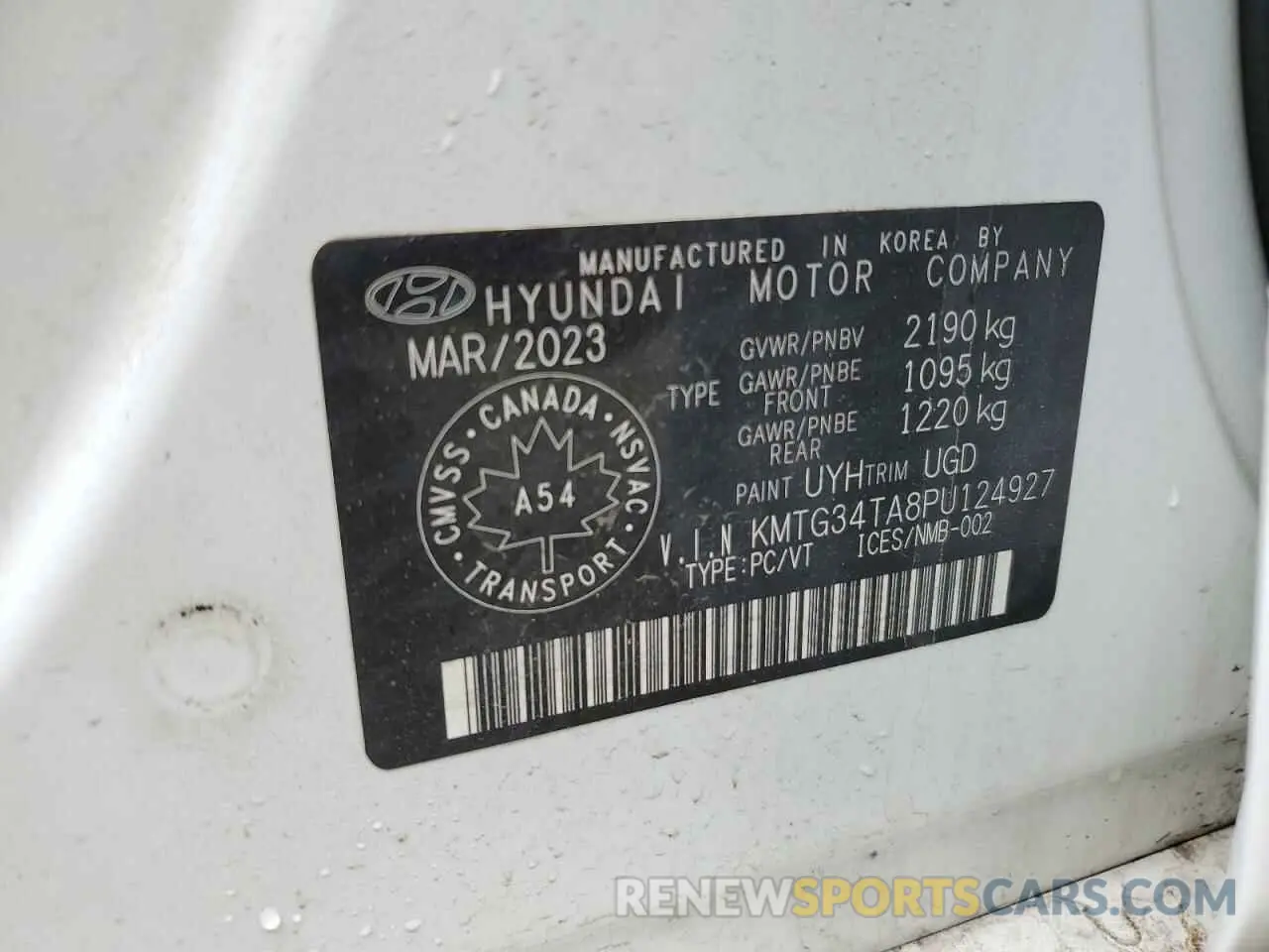 12 Фотография поврежденного автомобиля KMTG34TA8PU124927 GENESIS G70 BASE 2023