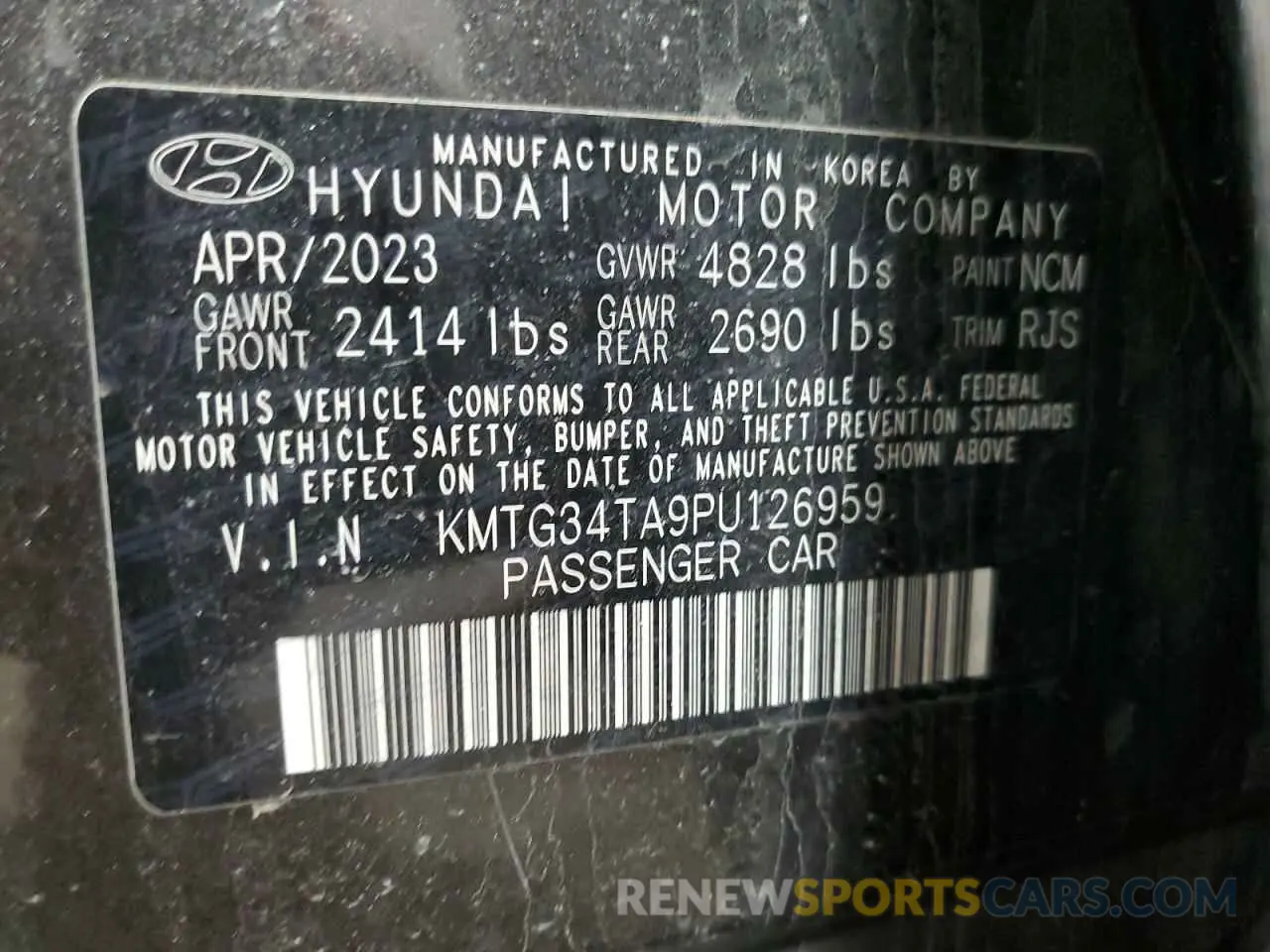 12 Фотография поврежденного автомобиля KMTG34TA9PU126959 GENESIS G70 BASE 2023