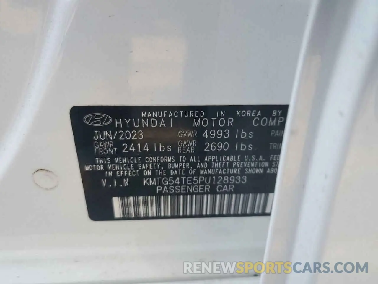 13 Фотография поврежденного автомобиля KMTG54TE5PU128933 GENESIS G70 BASE 2023