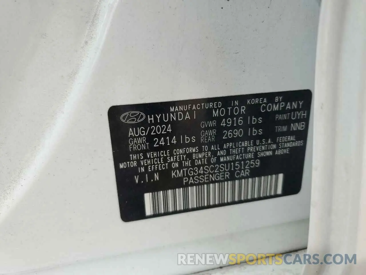 13 Фотография поврежденного автомобиля KMTG34SC2SU151259 GENESIS G70 BASE 2025