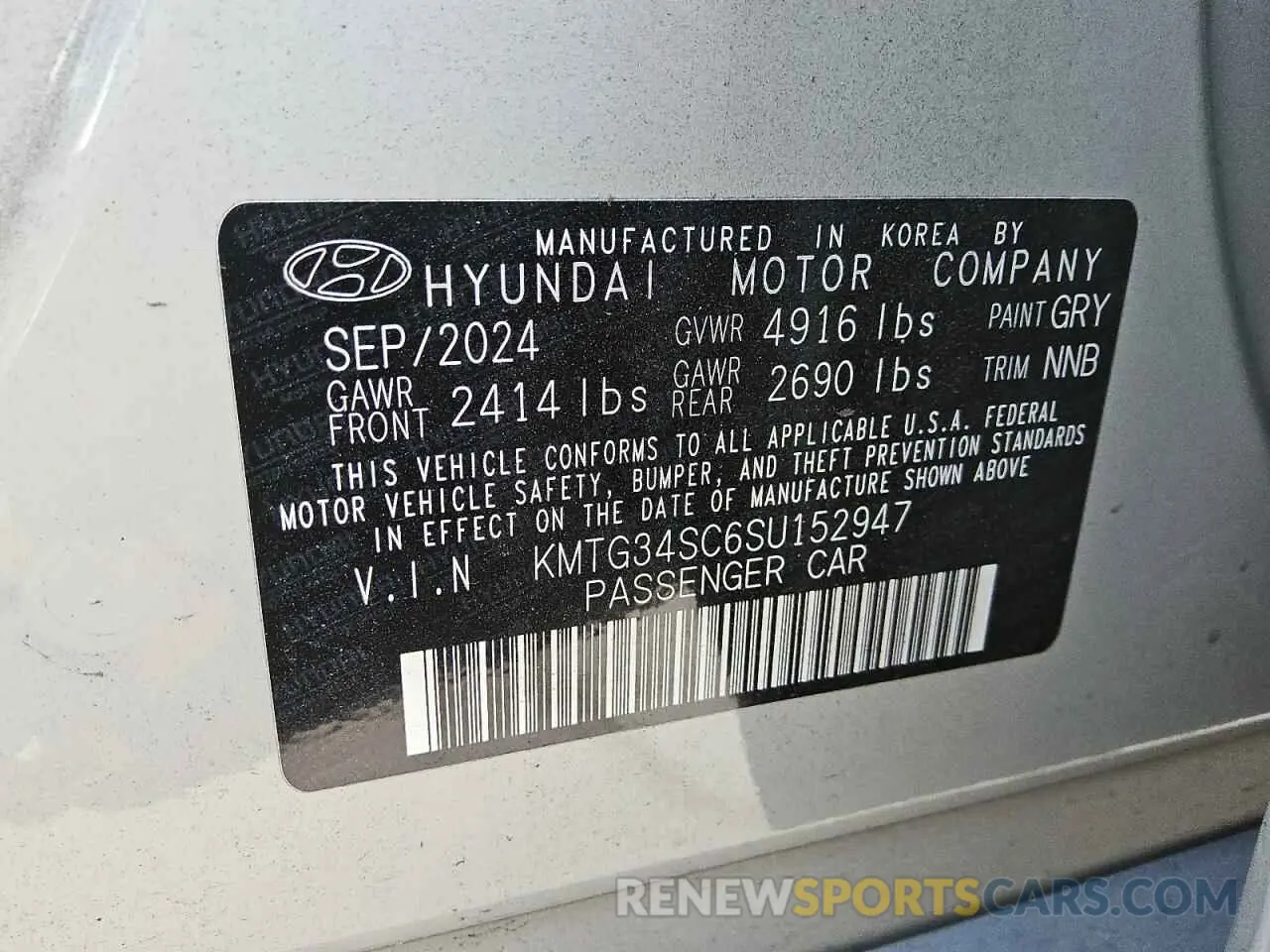 12 Photograph of a damaged car KMTG34SC6SU152947 GENESIS G70 BASE 2025