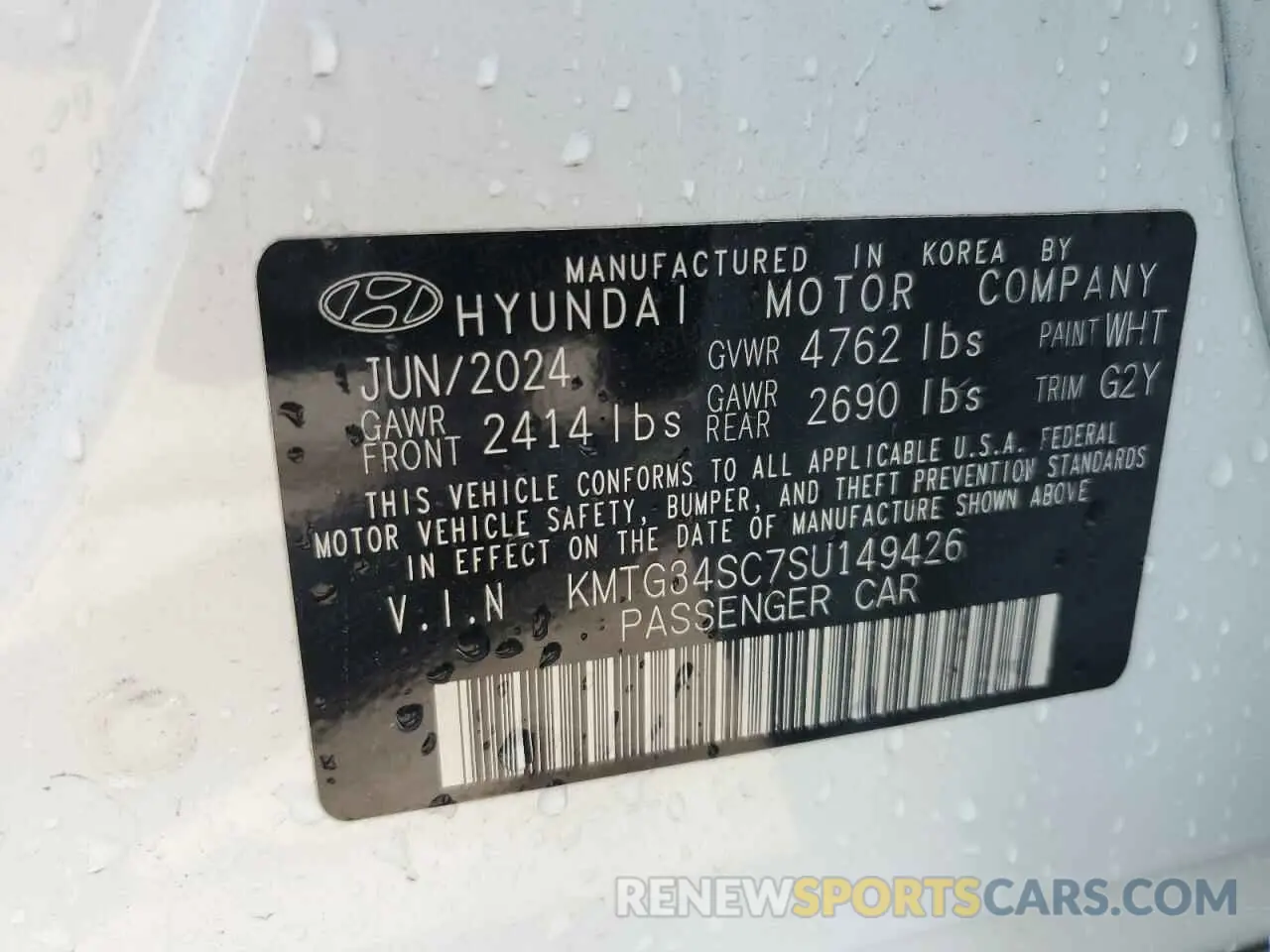 12 Photograph of a damaged car KMTG34SC7SU149426 GENESIS G70 BASE 2025