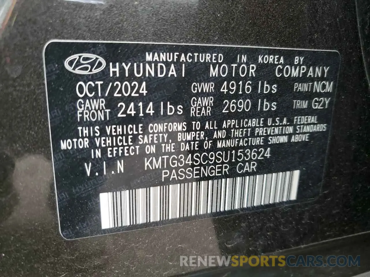 12 Фотография поврежденного автомобиля KMTG34SC9SU153624 GENESIS G70 BASE 2025