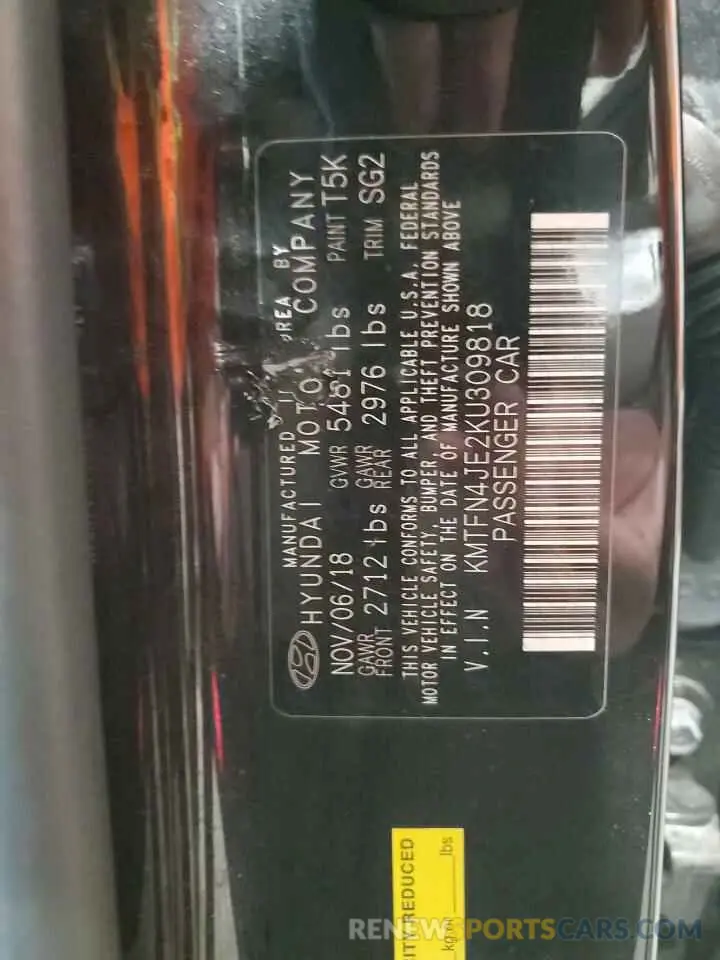 12 Photograph of a damaged car KMTFN4JE2KU309818 GENESIS G80 2019