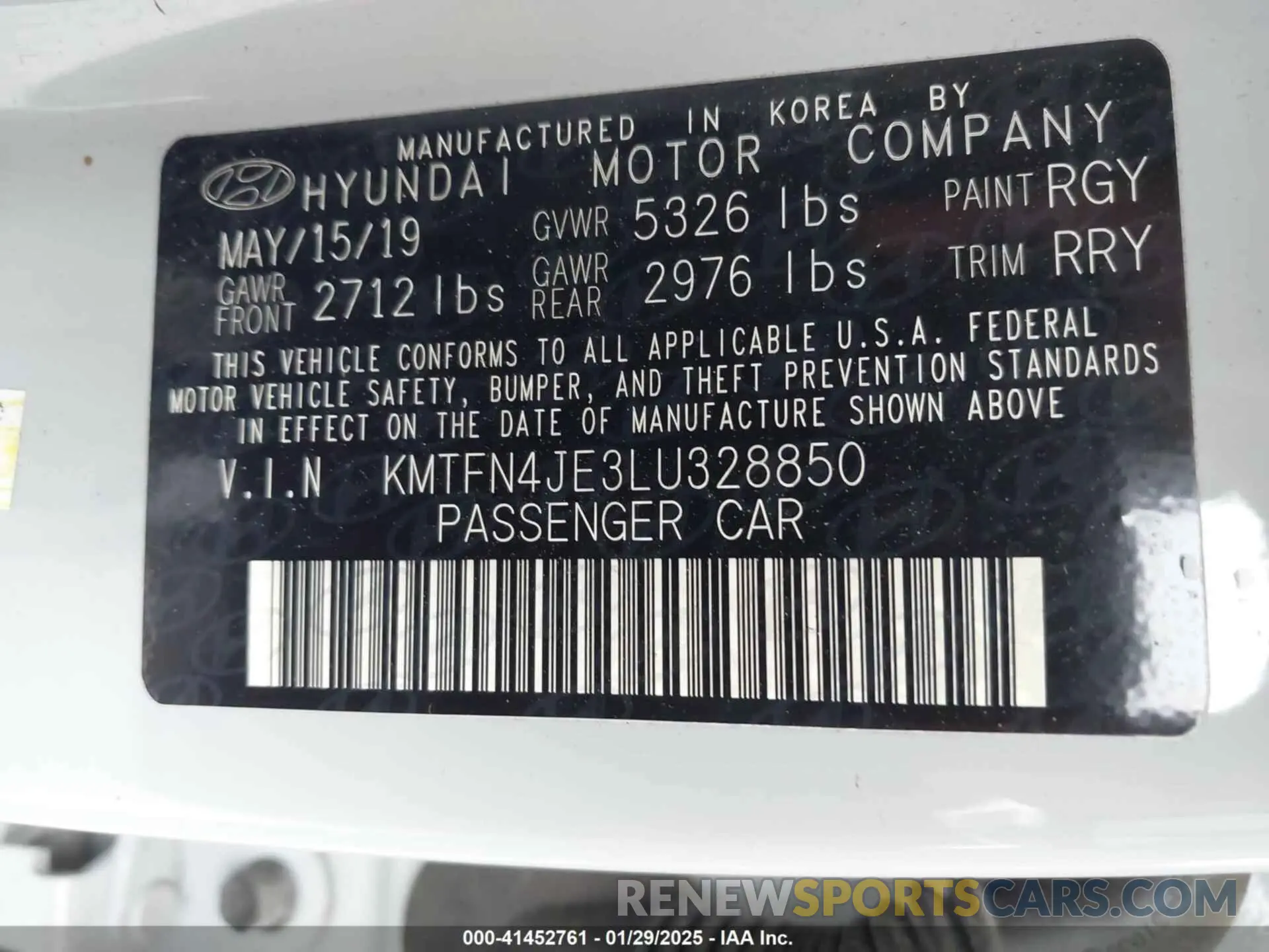 9 Photograph of a damaged car KMTFN4JE3LU328850 GENESIS G80 2020