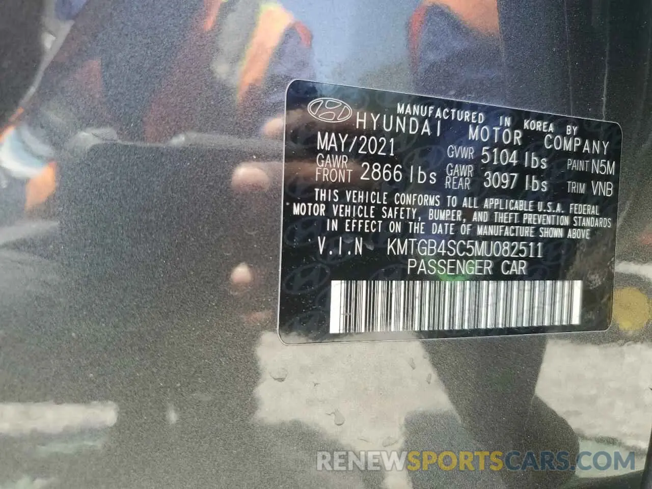 13 Photograph of a damaged car KMTGB4SC5MU082511 GENESIS G80 2021